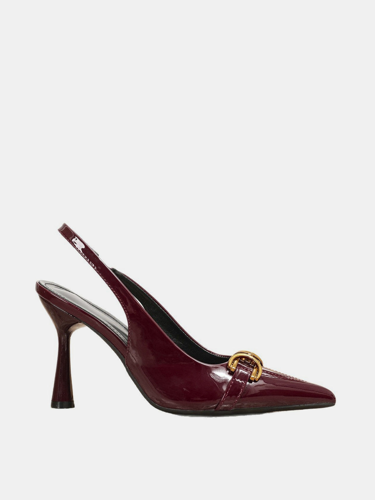 Patent Slingback Heels with Horsebit Detail