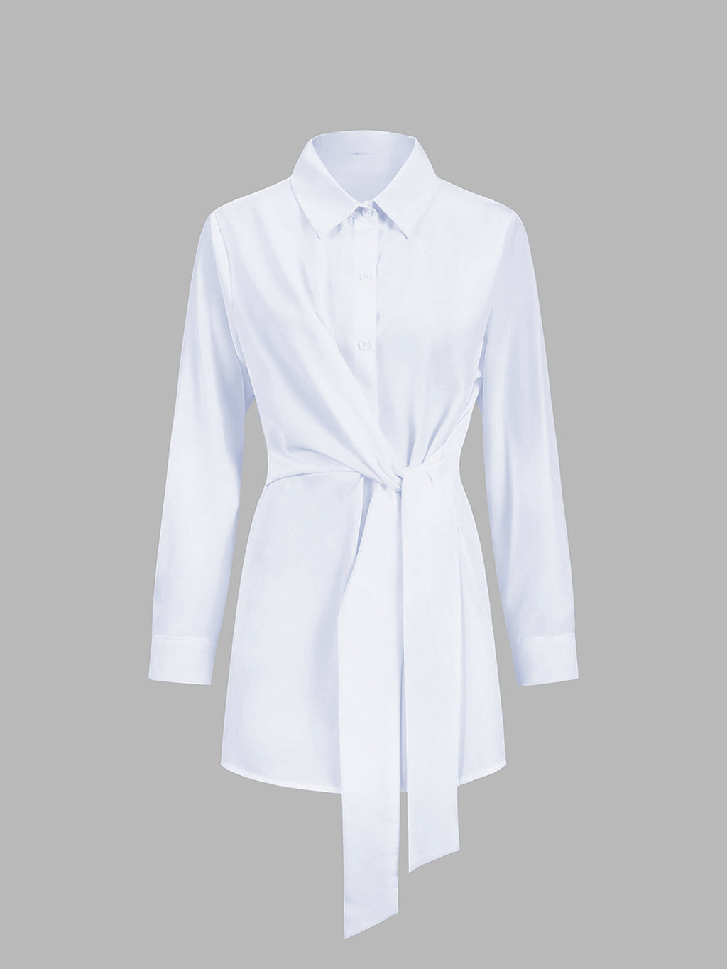 Button Down Tied Long Shirt
