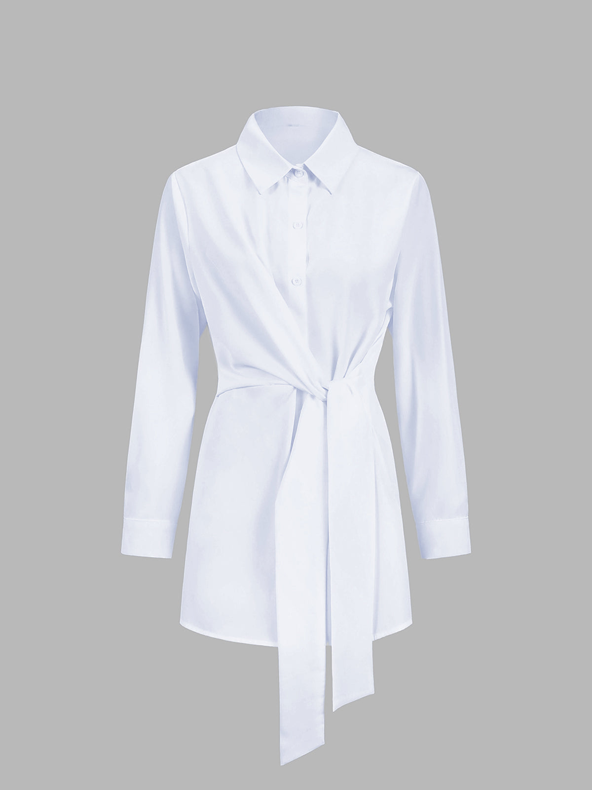 Button Down Tied Long Shirt