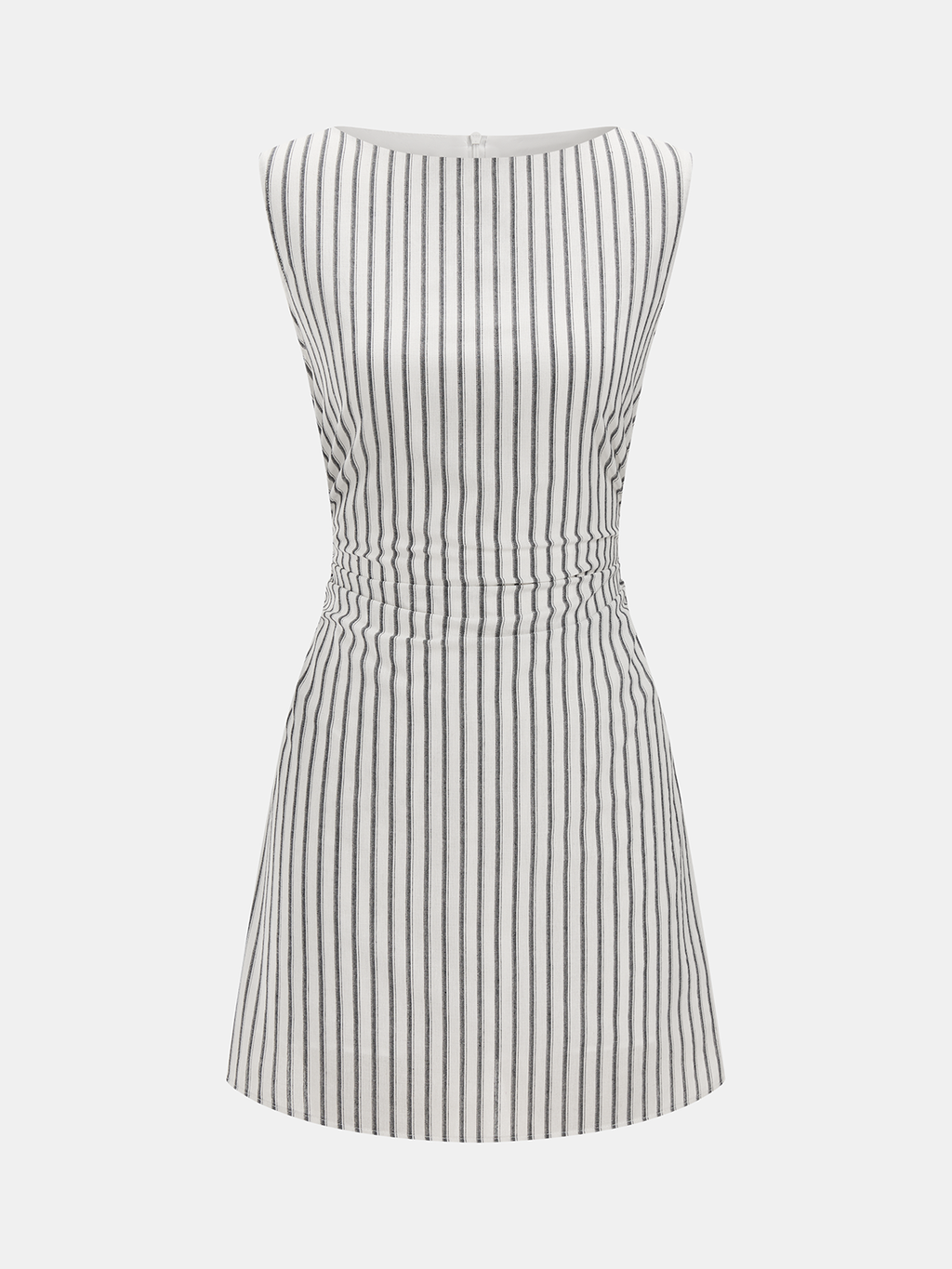 Striped Square Neck Cotton Mini Dress