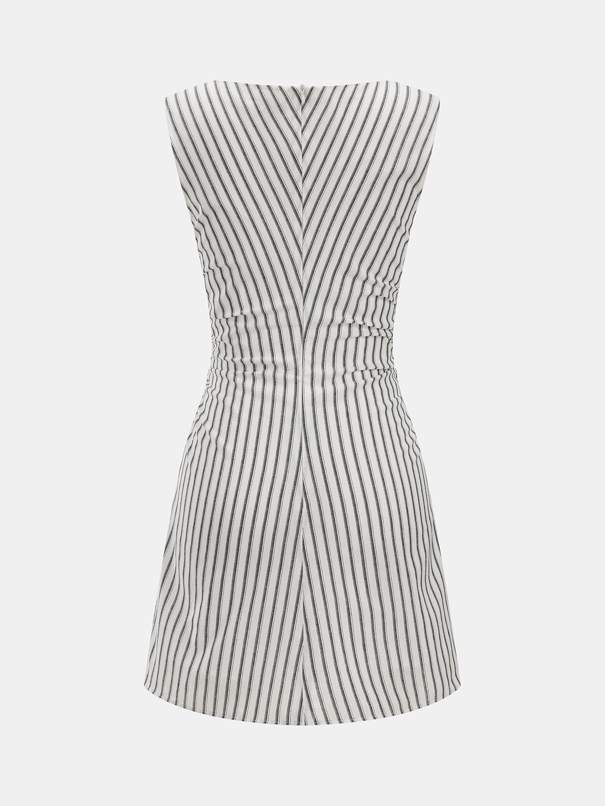 Striped Square Neck Cotton Mini Dress