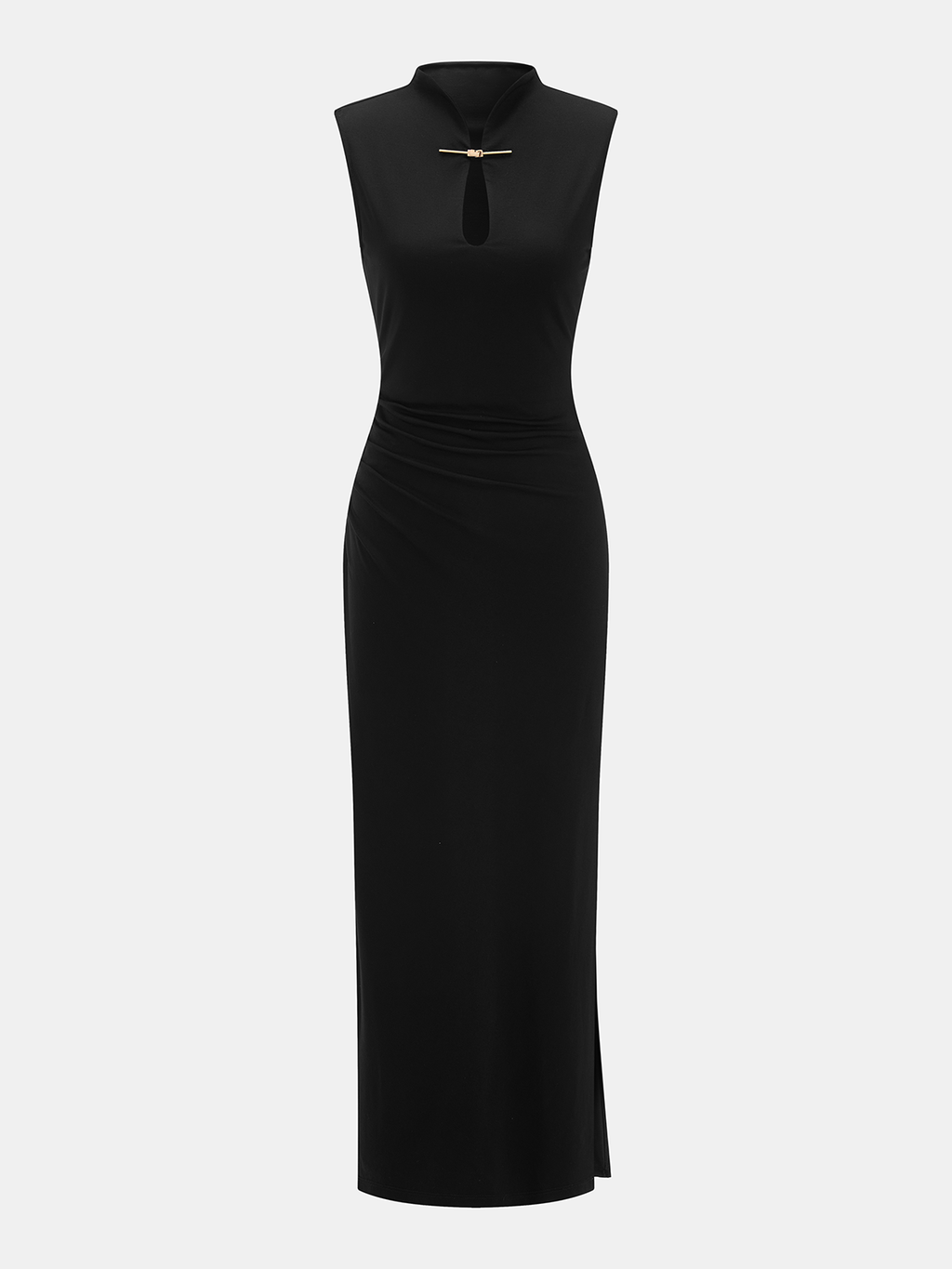 Sleeveless Keyhole Neck Maxi Dress