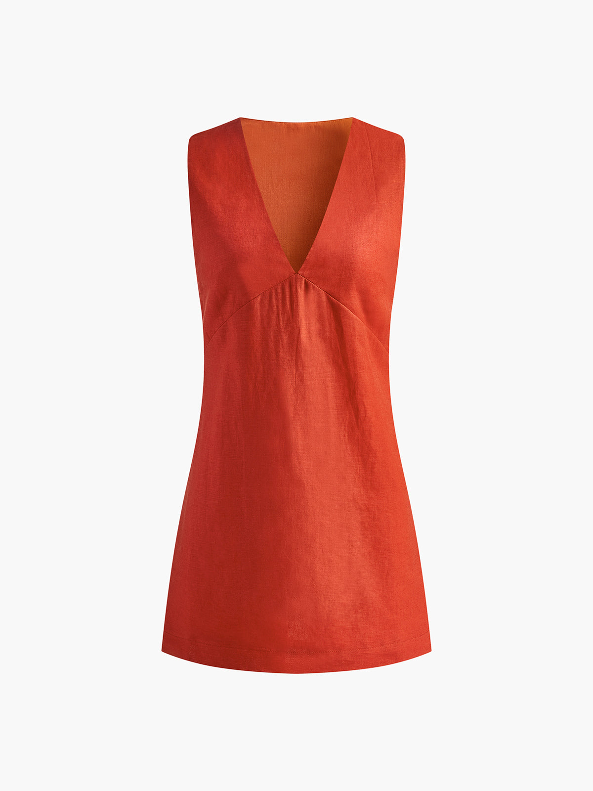 Cotton Linen V-Neck Shift Dress