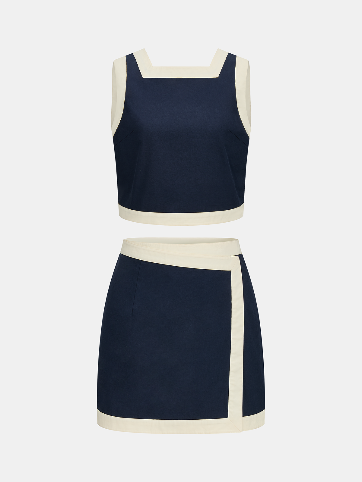 Contrast Trim Two-Piece Set