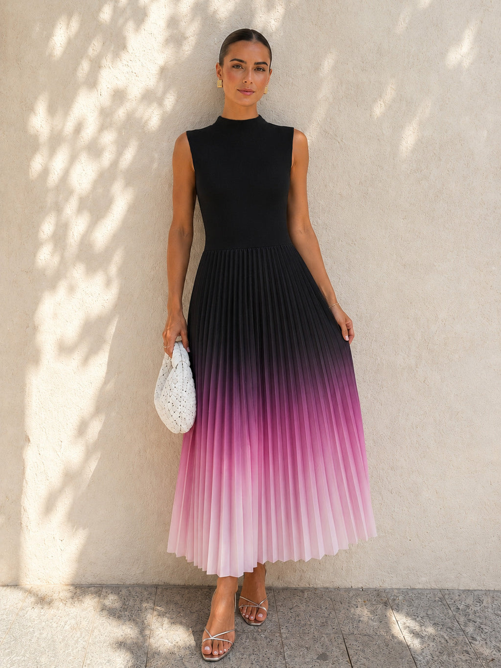 Sleeveless Gradient Midi Dress