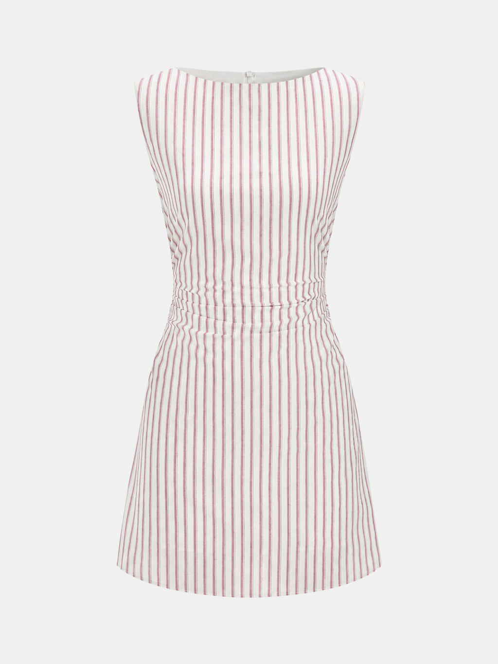 Striped Square Neck Cotton Mini Dress