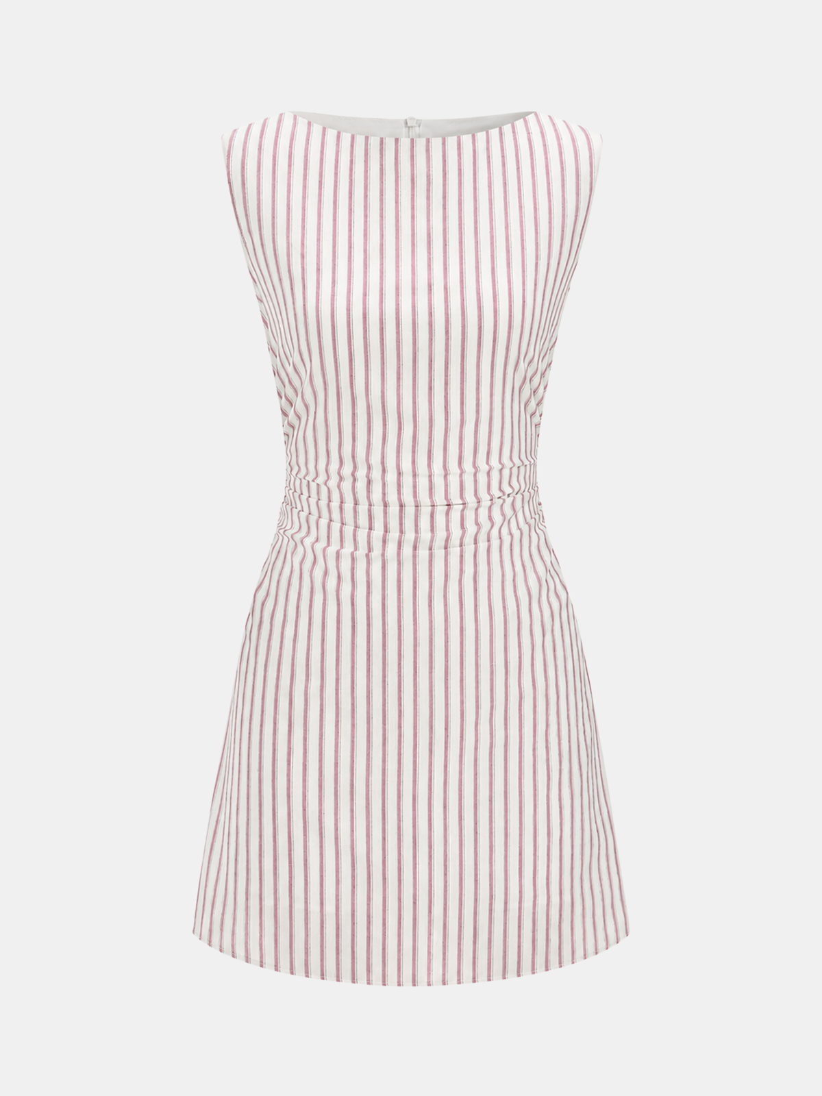 Striped Square Neck Cotton Mini Dress