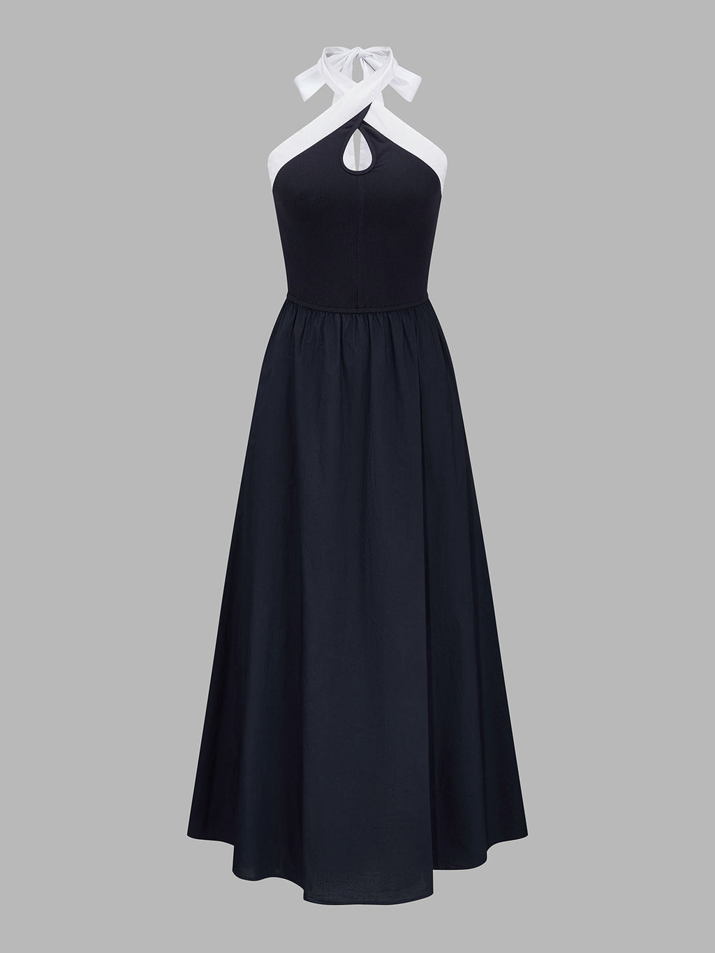 Halter Neck Keyhole Midi Dress