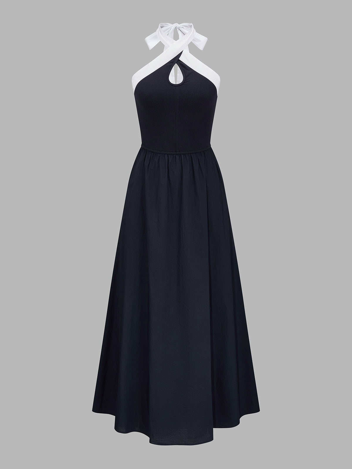 Halter Neck Keyhole Midi Dress