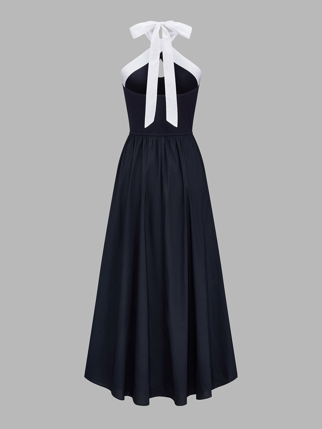 Halter Neck Keyhole Midi Dress
