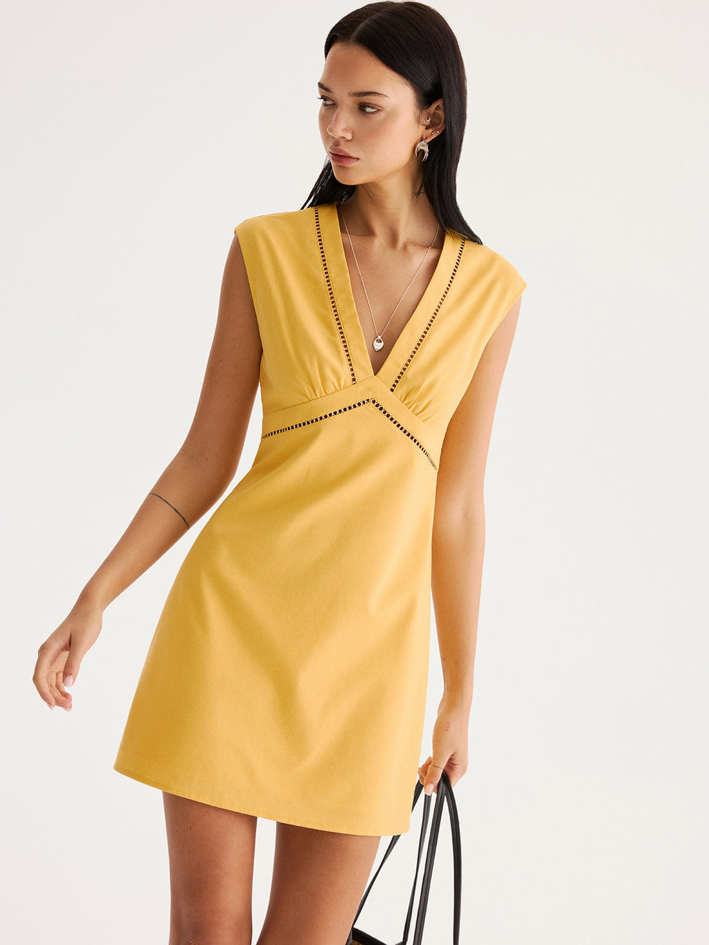 Sleeveless Linen-Blend Mini Dress