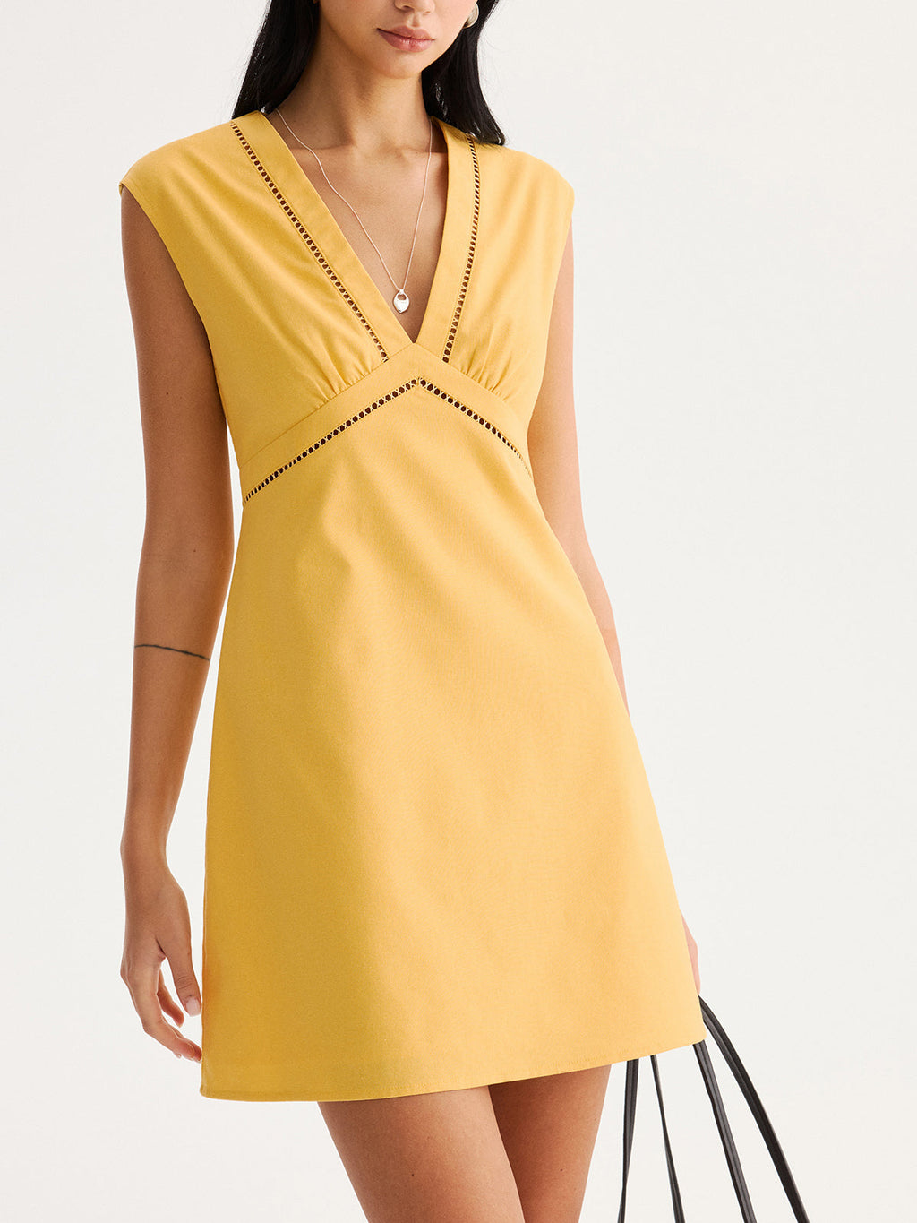 Sleeveless Linen-Blend Mini Dress