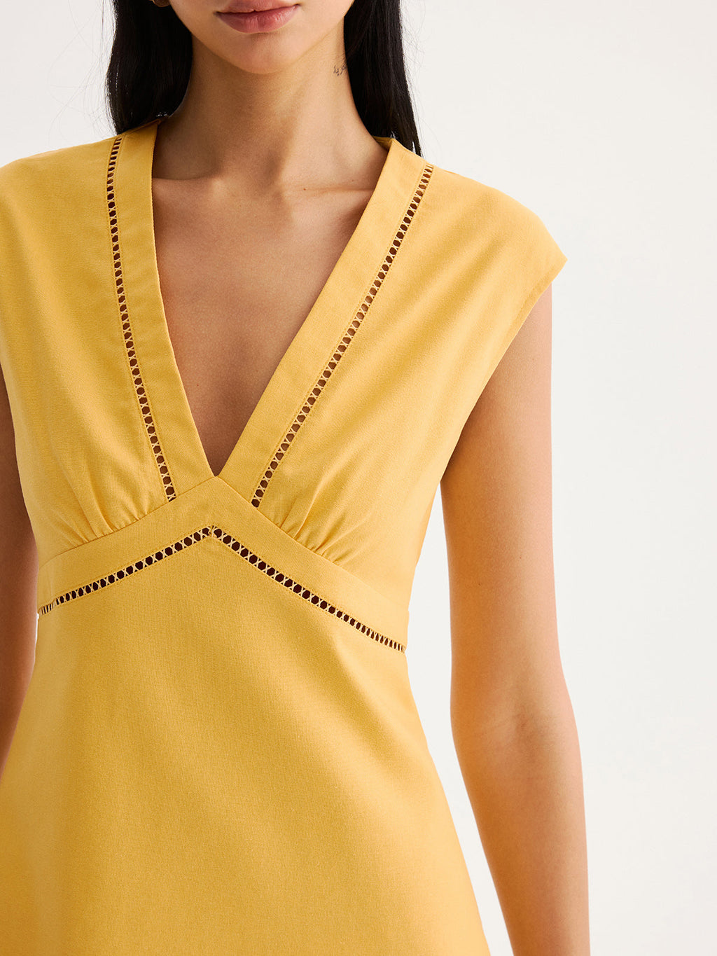 Sleeveless Linen-Blend Mini Dress