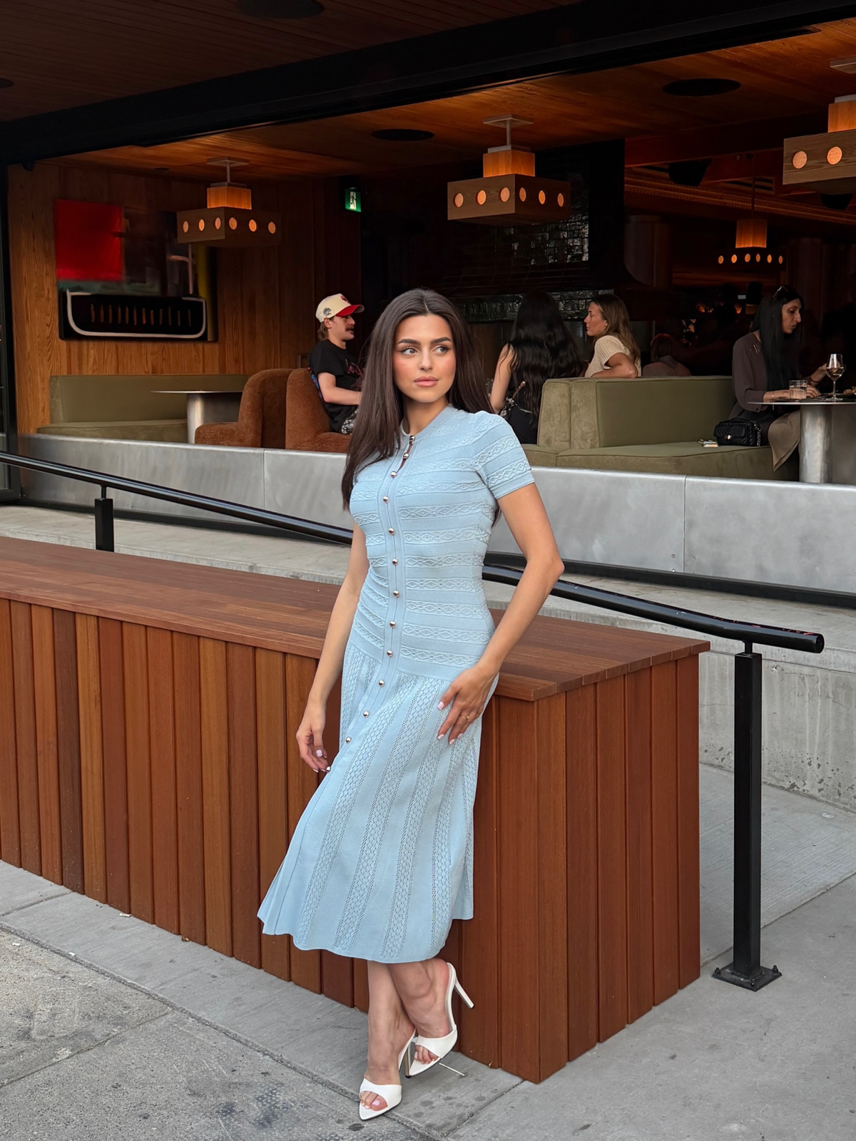 Short Sleeve Knit Midi Dress