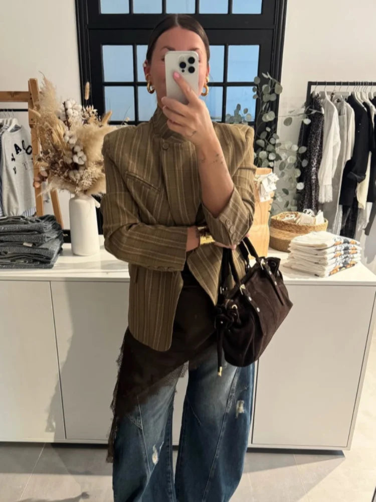 Women’s Striped Blazer with Pockets