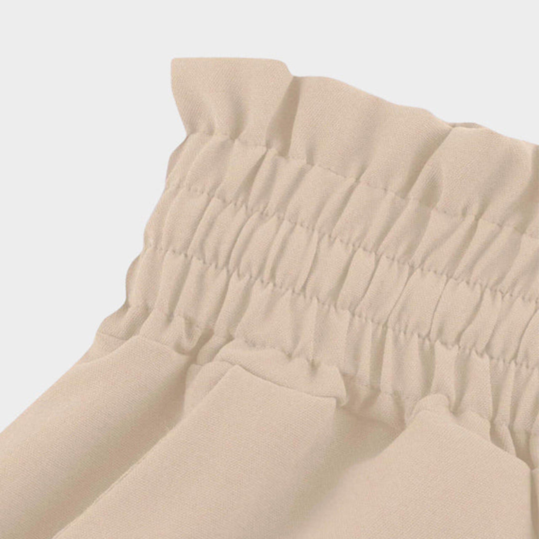 High-Waist Drawstring Wide Leg Trousers