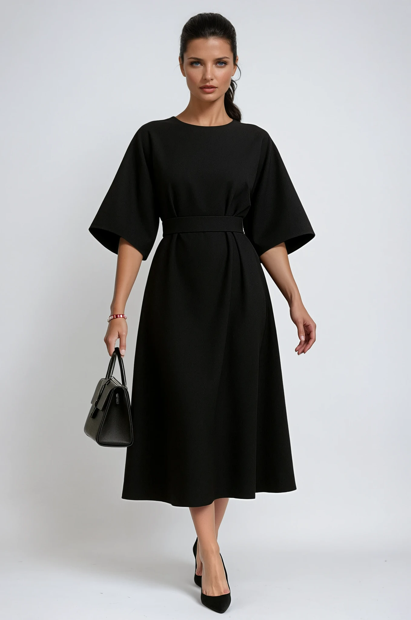 Crew Neck Midi Dress