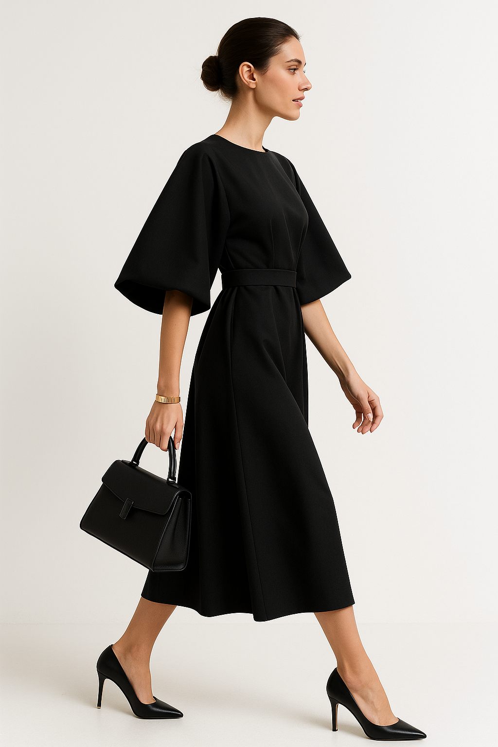 Crew Neck Midi Dress