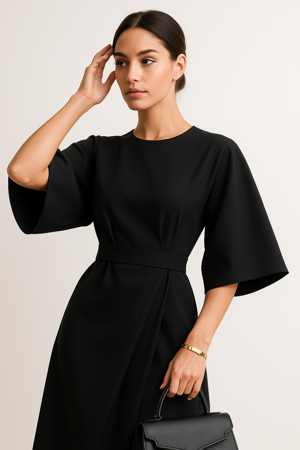 Crew Neck Midi Dress