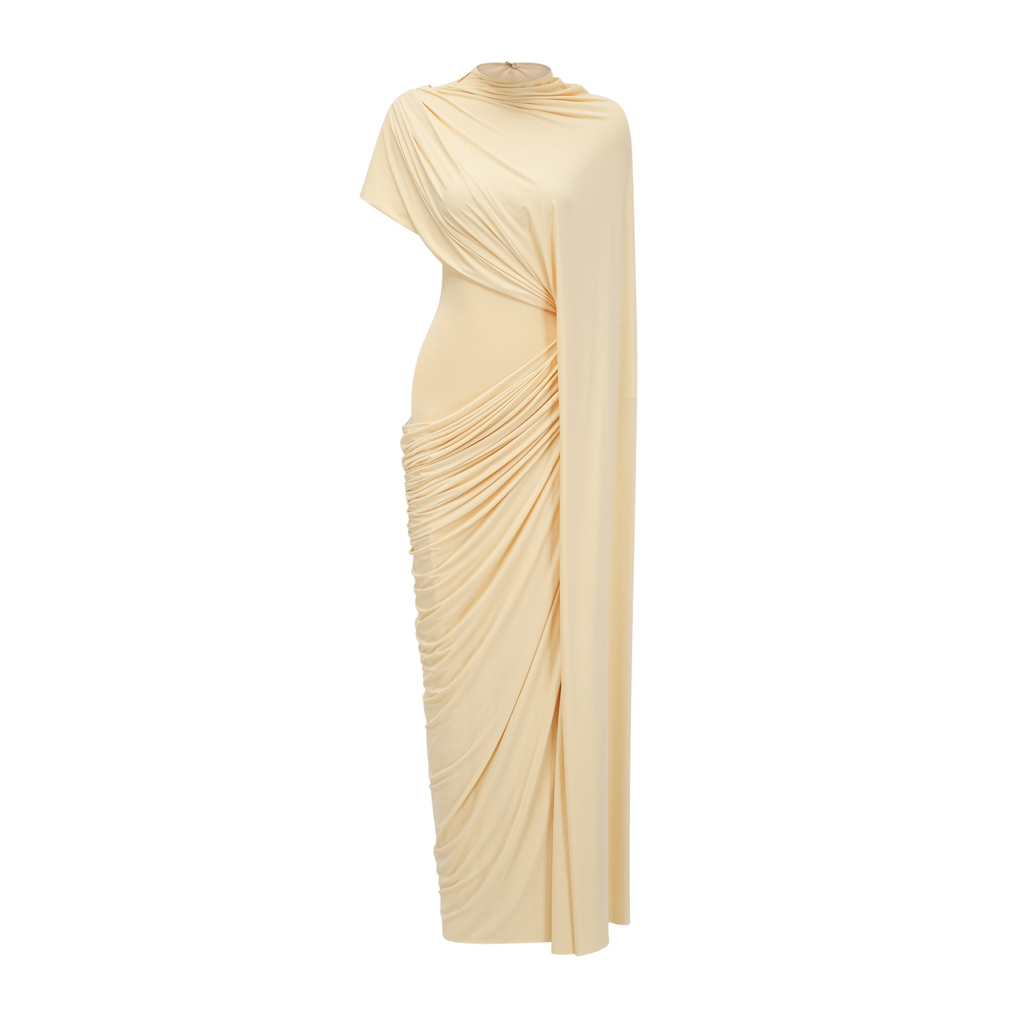Asymmetrical Draped Cape and Maxi Dress Set