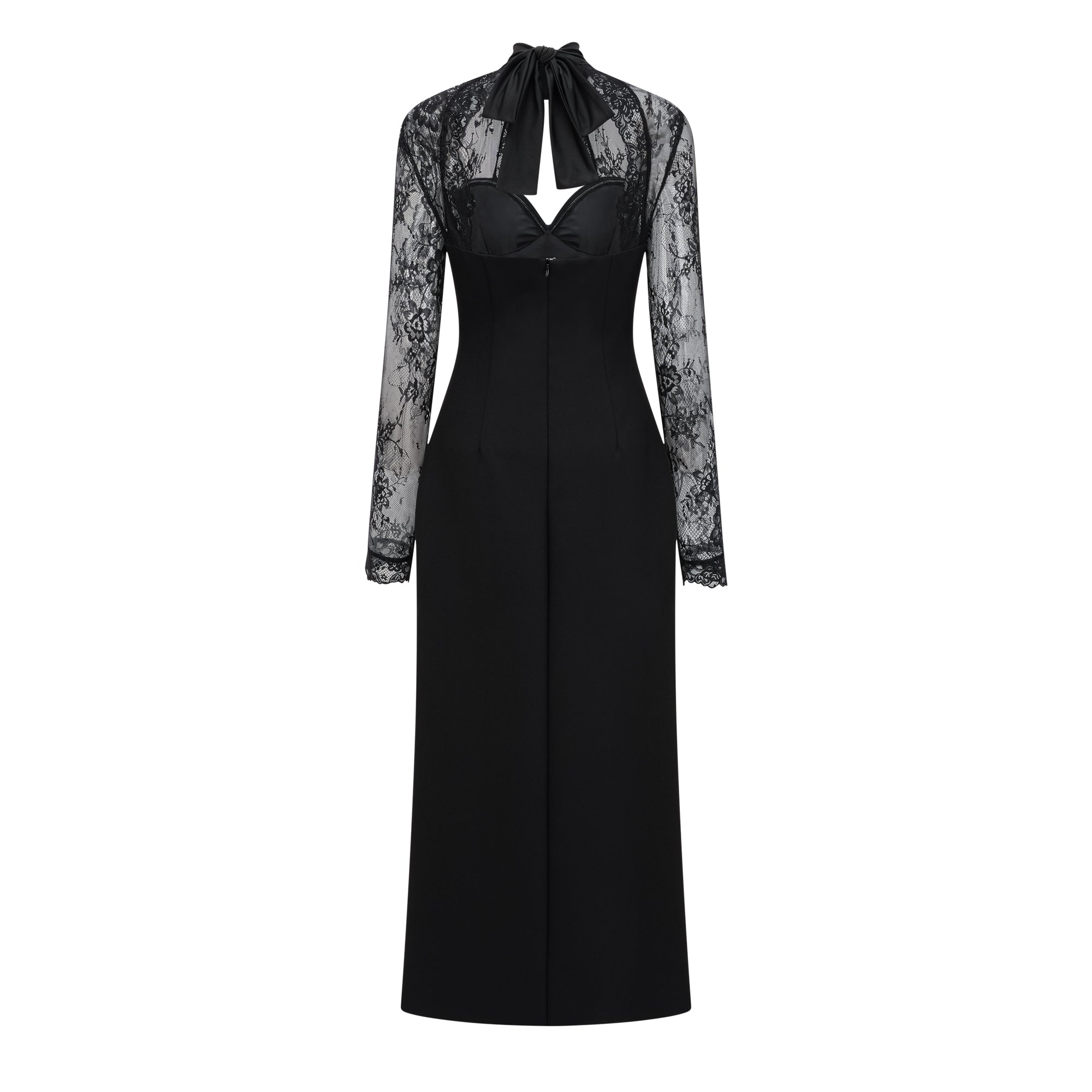 Lace Panel Cut-Out Maxi Dress