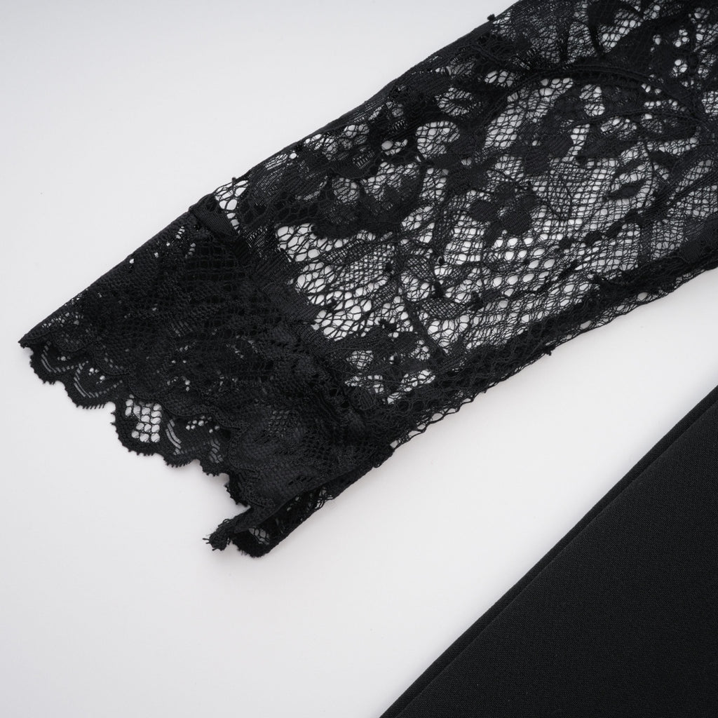 Lace Panel Cut-Out Maxi Dress