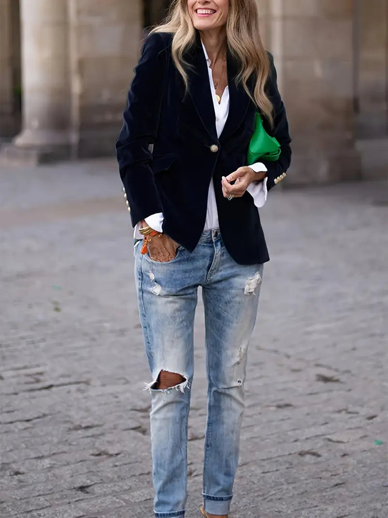 Tailored Button Blazer