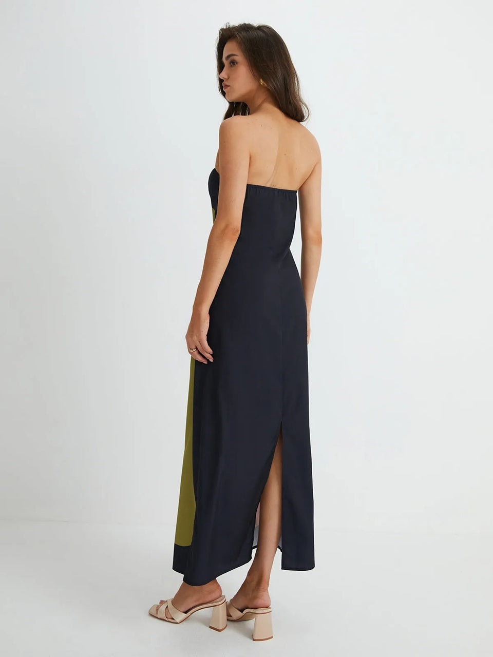 Calla Strapless Abstract Print Maxi Dress