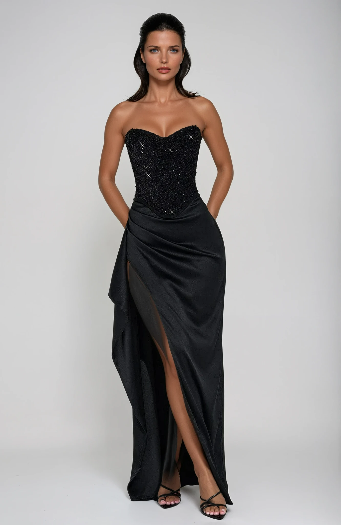 Corset Maxi Dress with Beaded Bodice – Amani Avenue