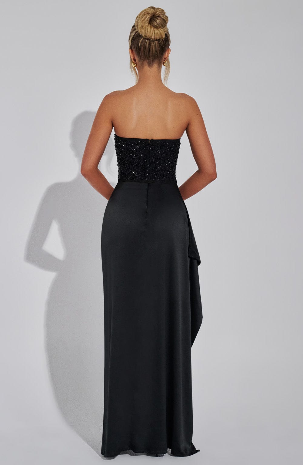 Corset Maxi Dress with Beaded Bodice