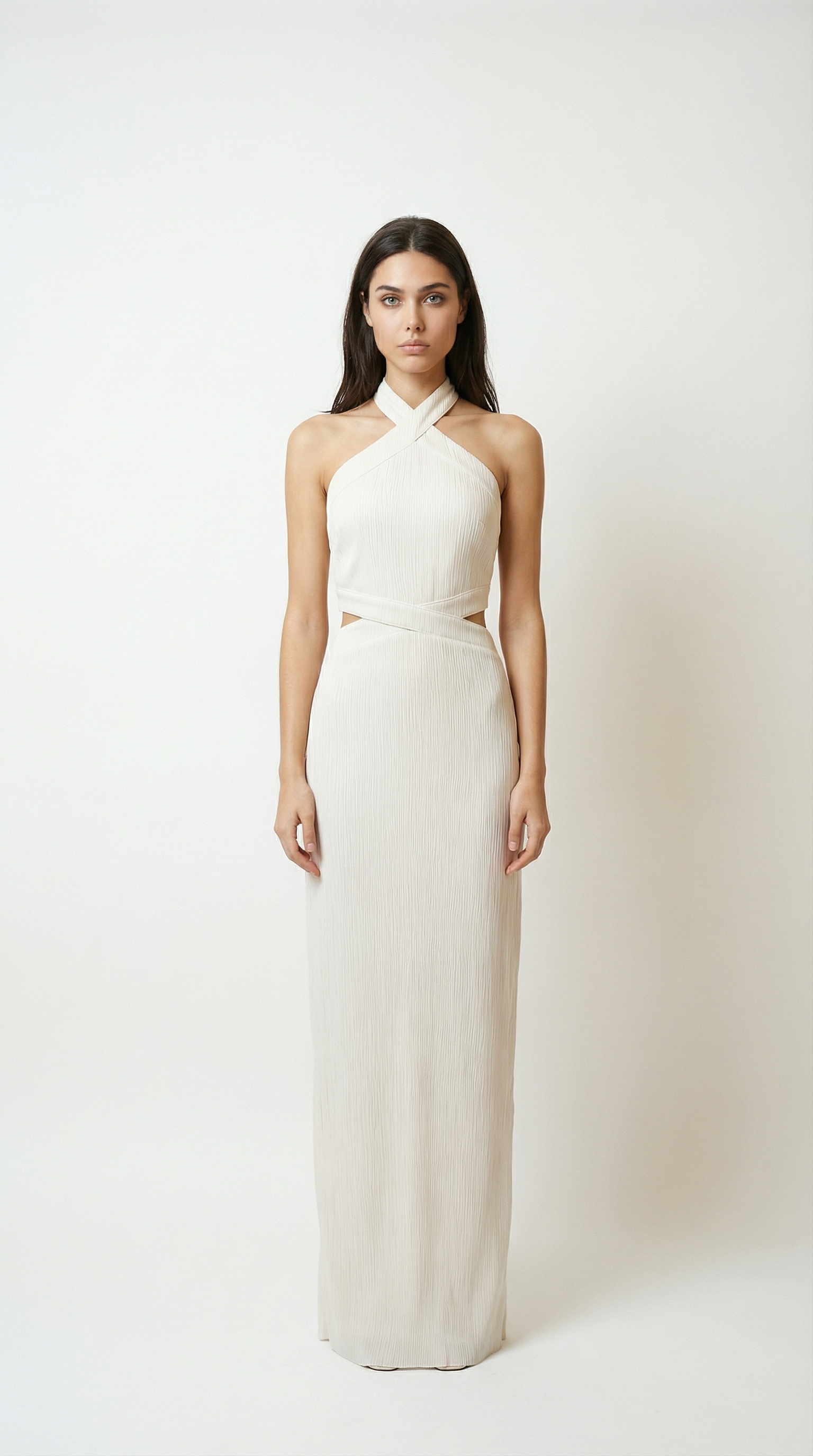 Crisscross Halter Maxi Dress