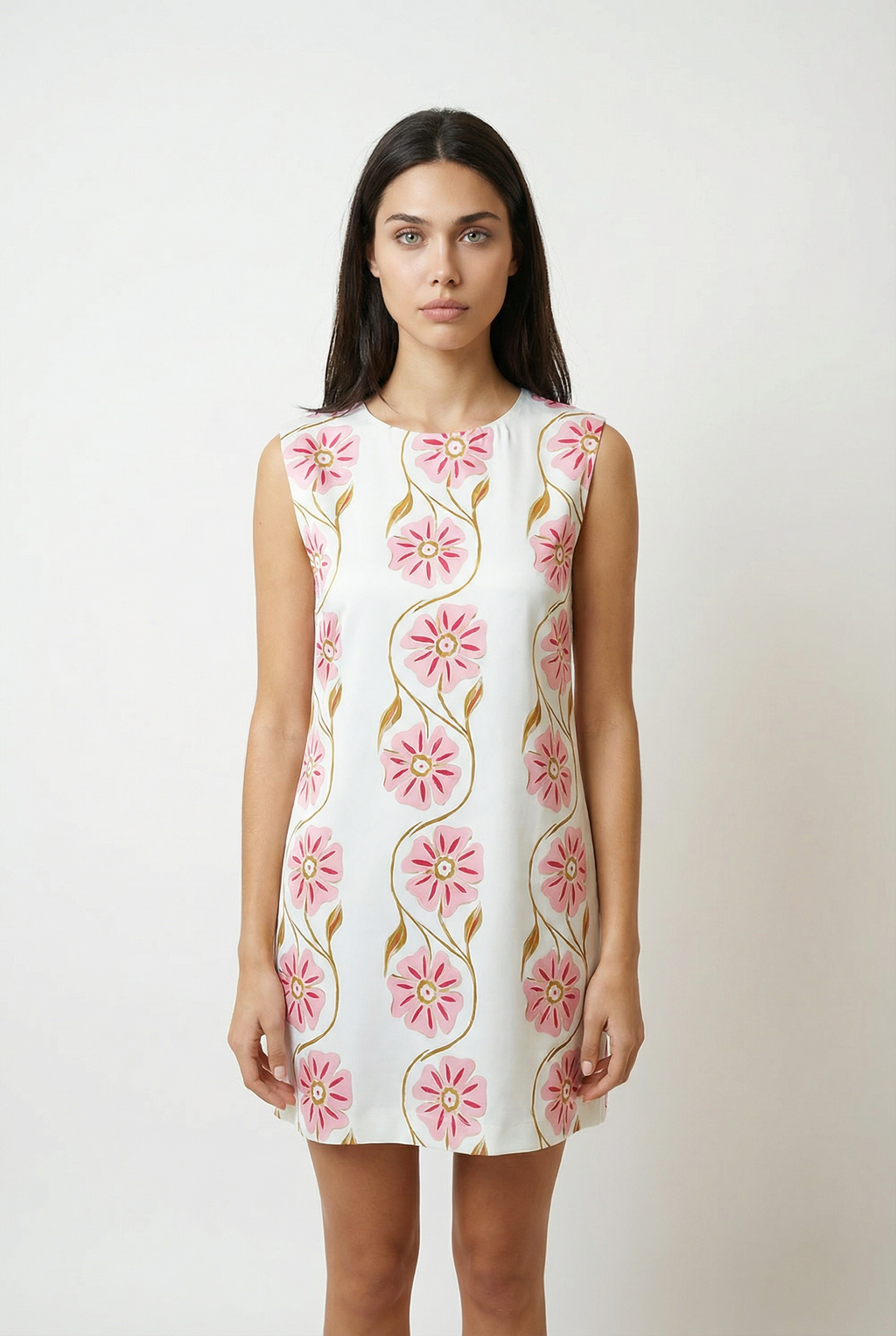 Sleeveless Printed Mini Dress