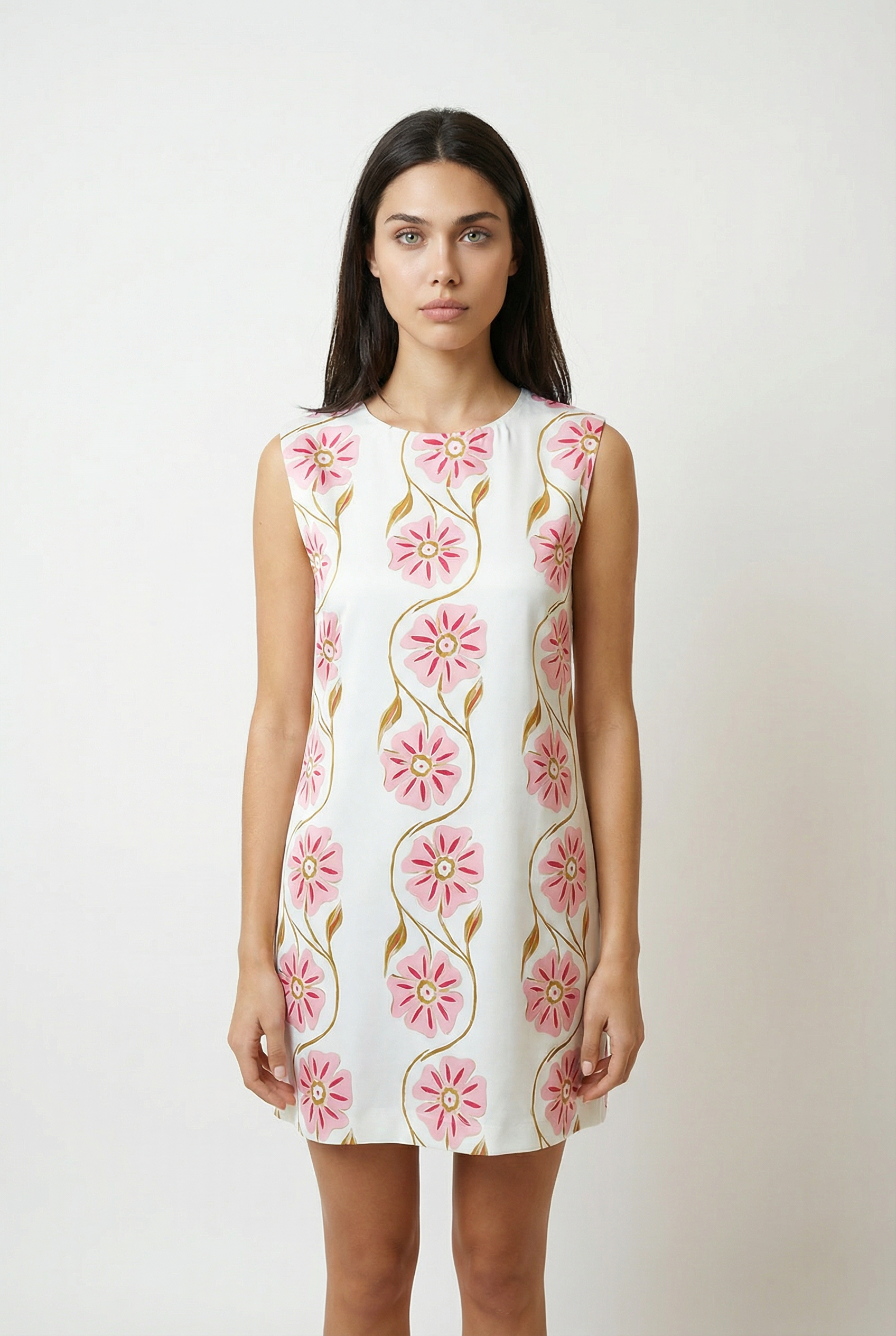 Sleeveless Printed Mini Dress