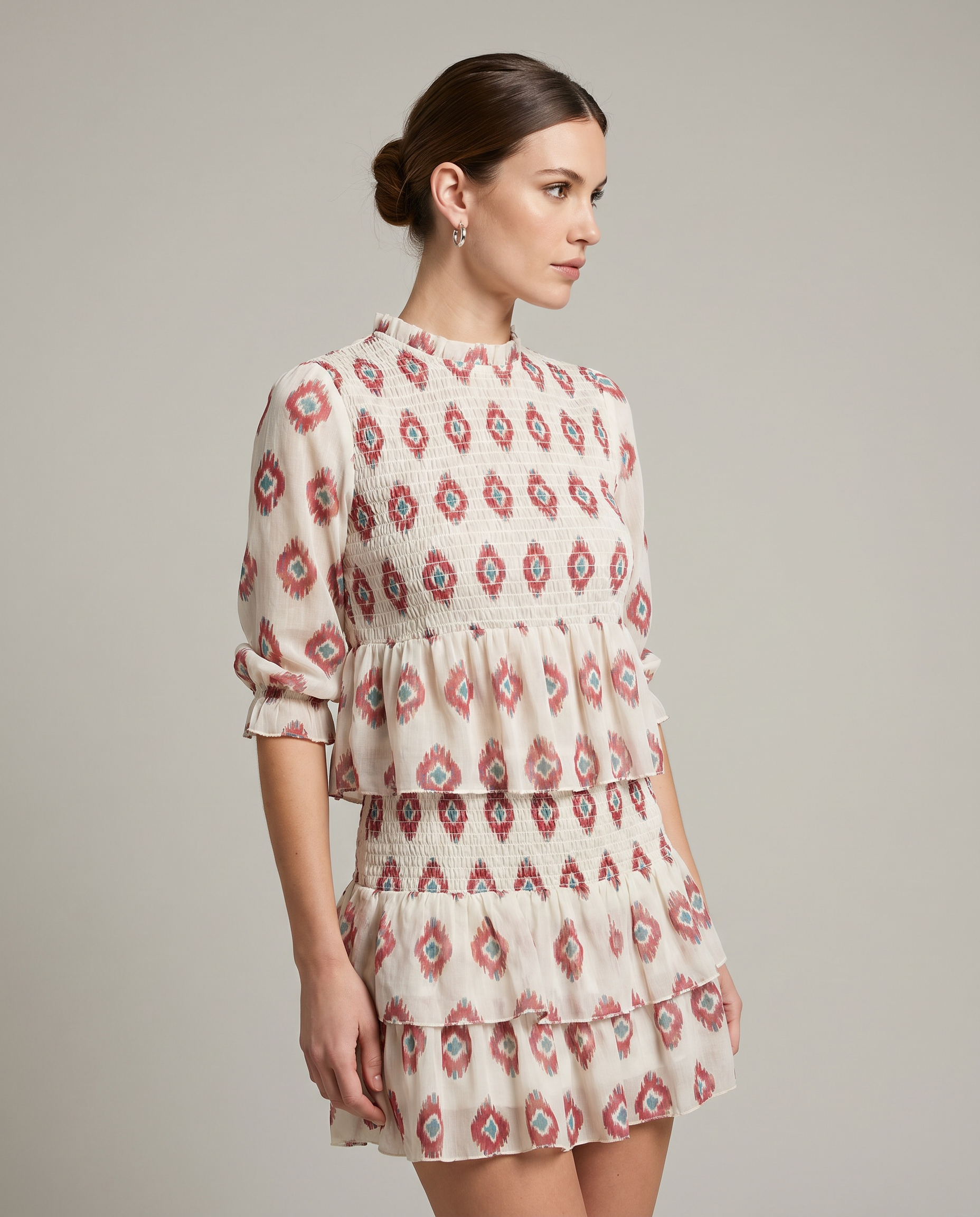 Floral Print Ruffle A-Line Mini Dress