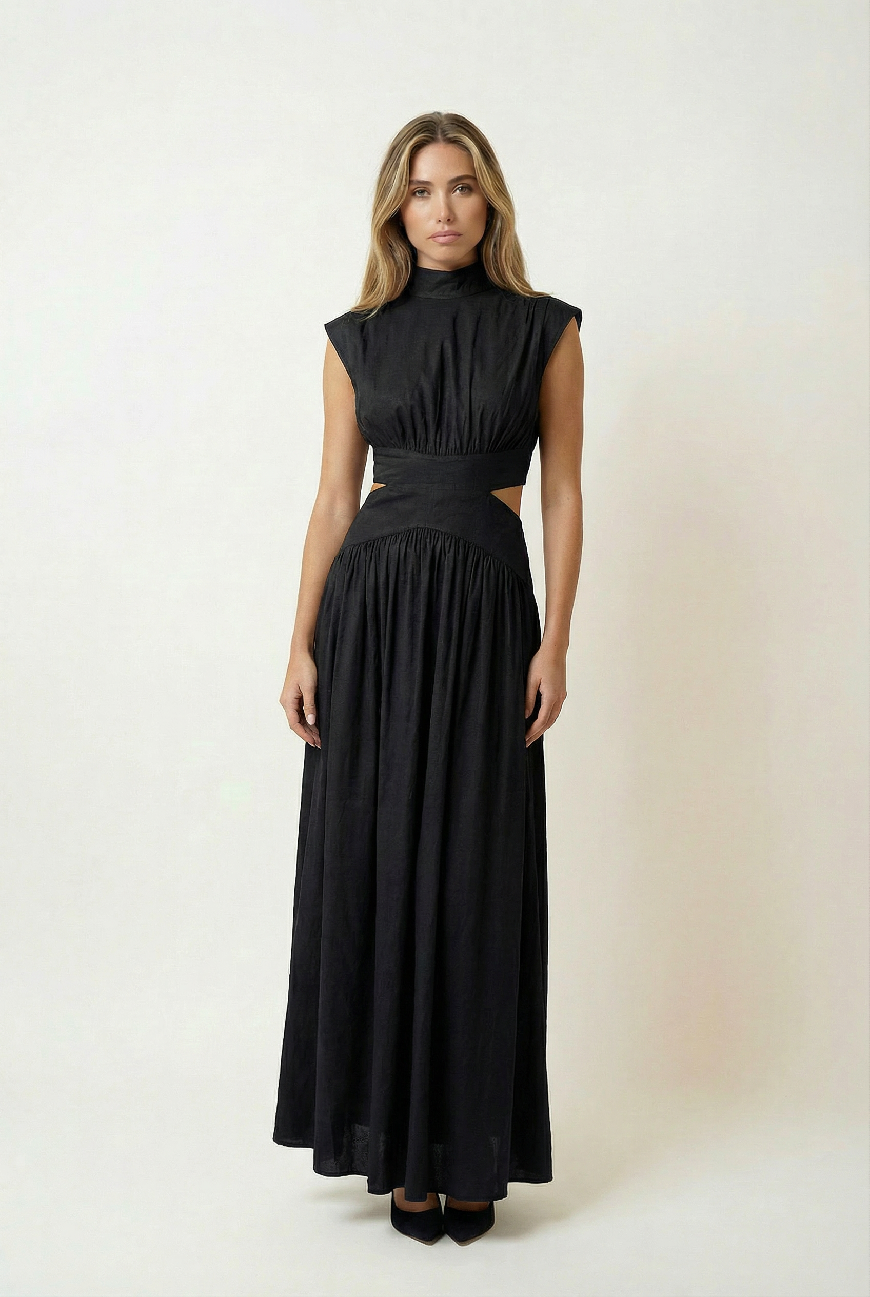 Sleeveless Cut Out Formal Occasion Maxi Dress