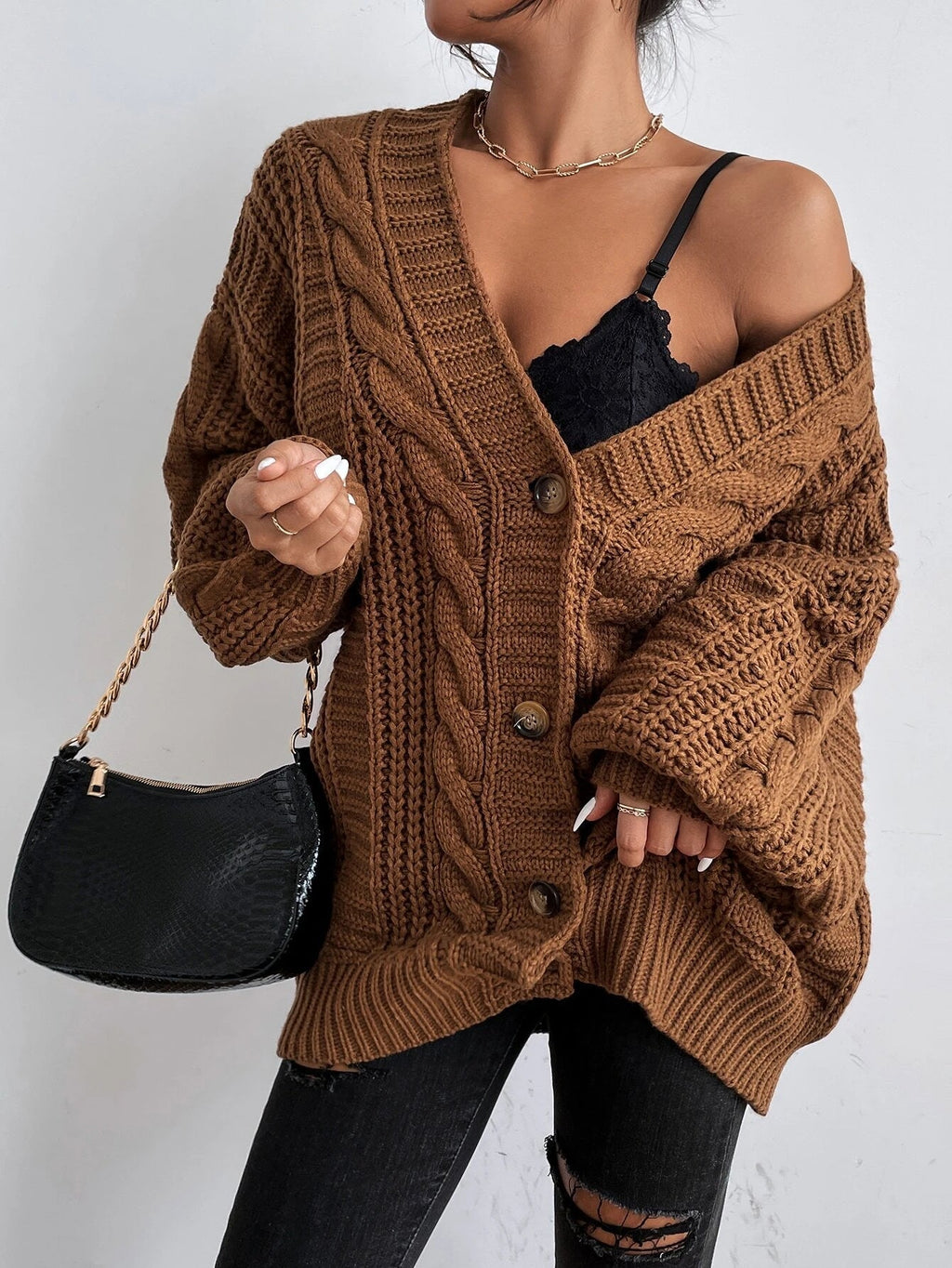 Relaxed Fit Knit Cardigan