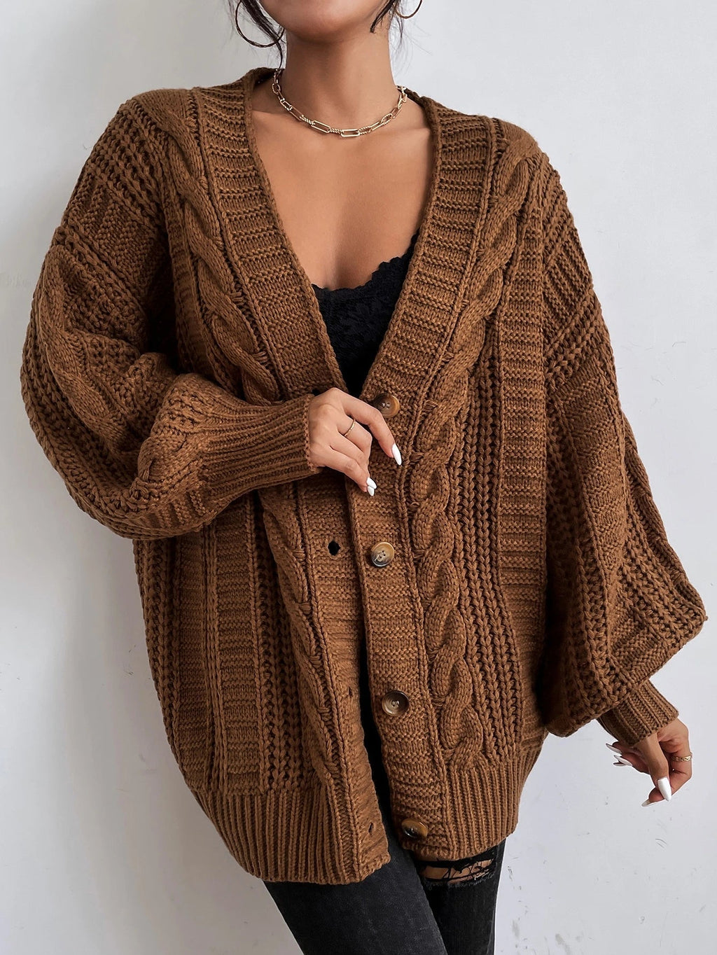 Relaxed Fit Knit Cardigan