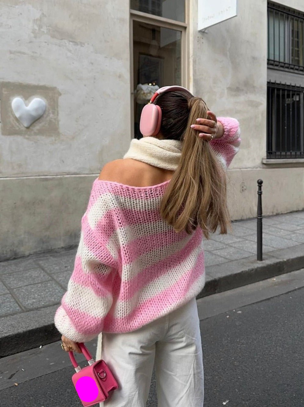Oversized High Neck Knit Sweater