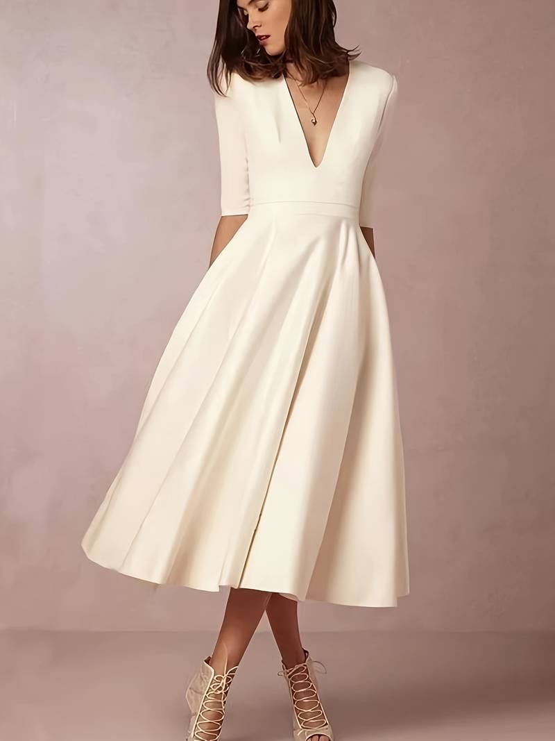 Flared Midi Occasion Dress