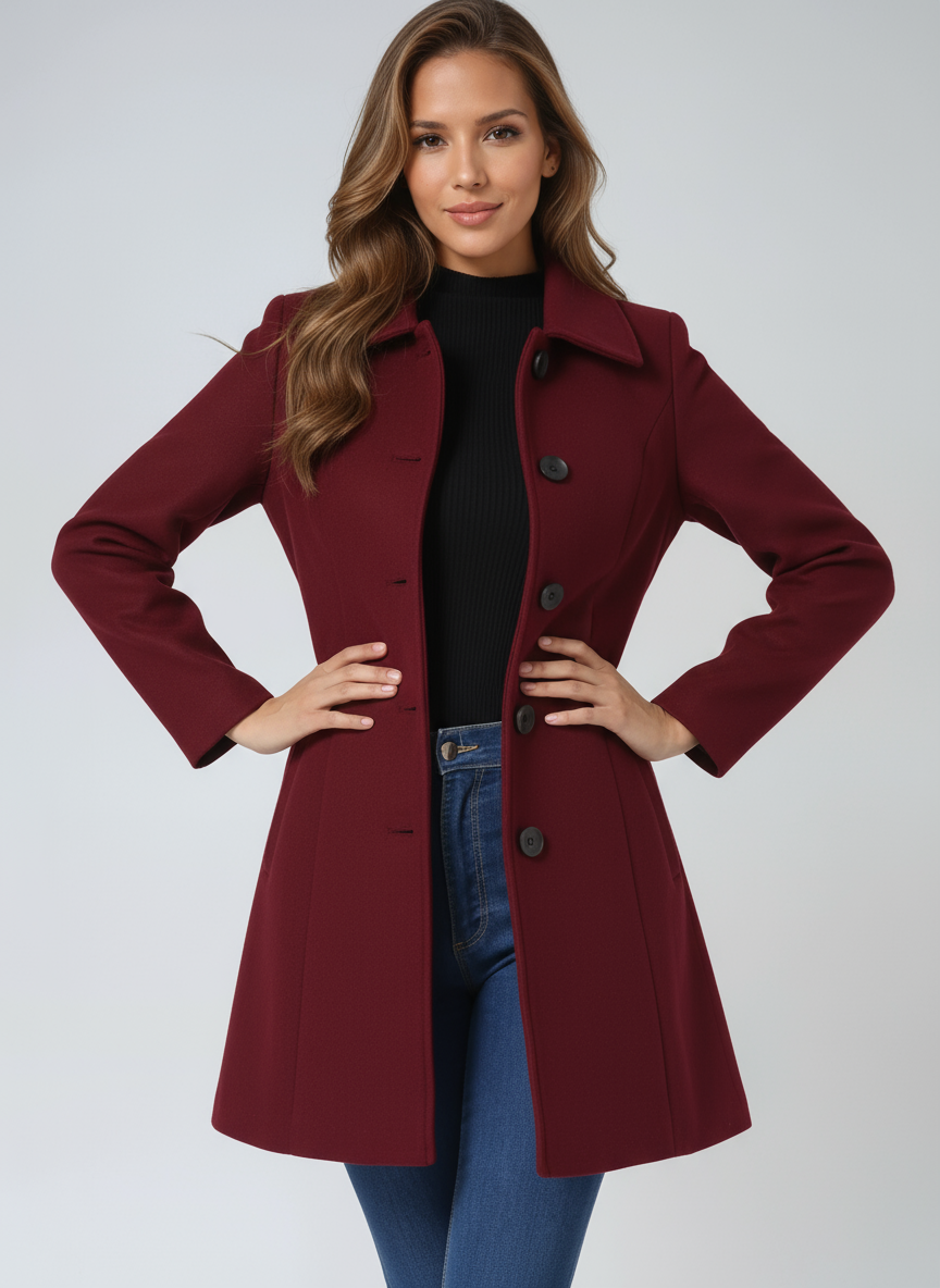 Single-Breasted Winter Trench Coat