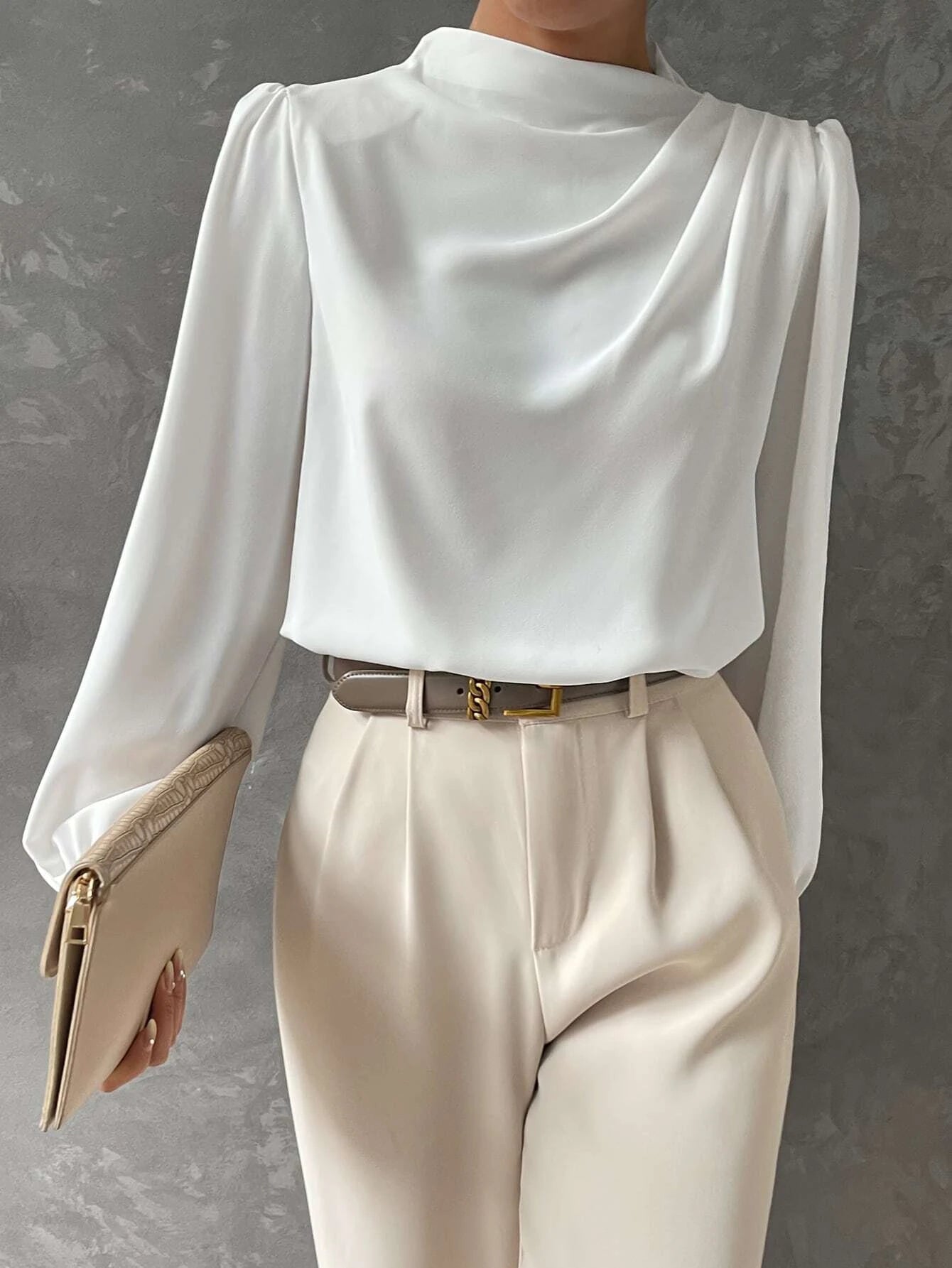 Satin Bishop Sleeve Blouse
