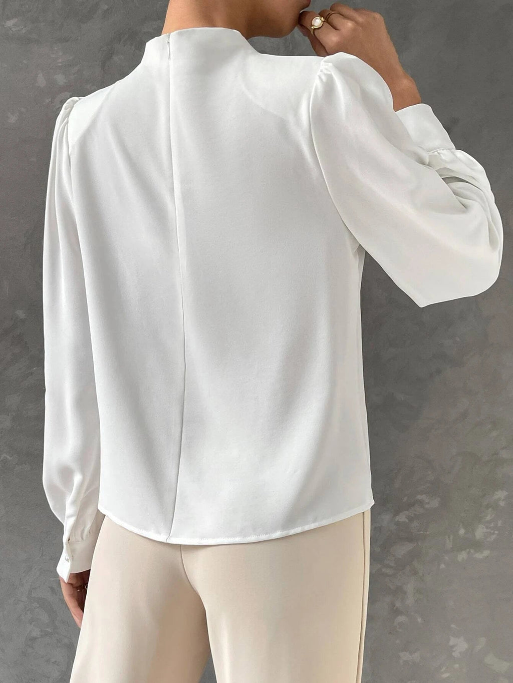 Satin Bishop Sleeve Blouse