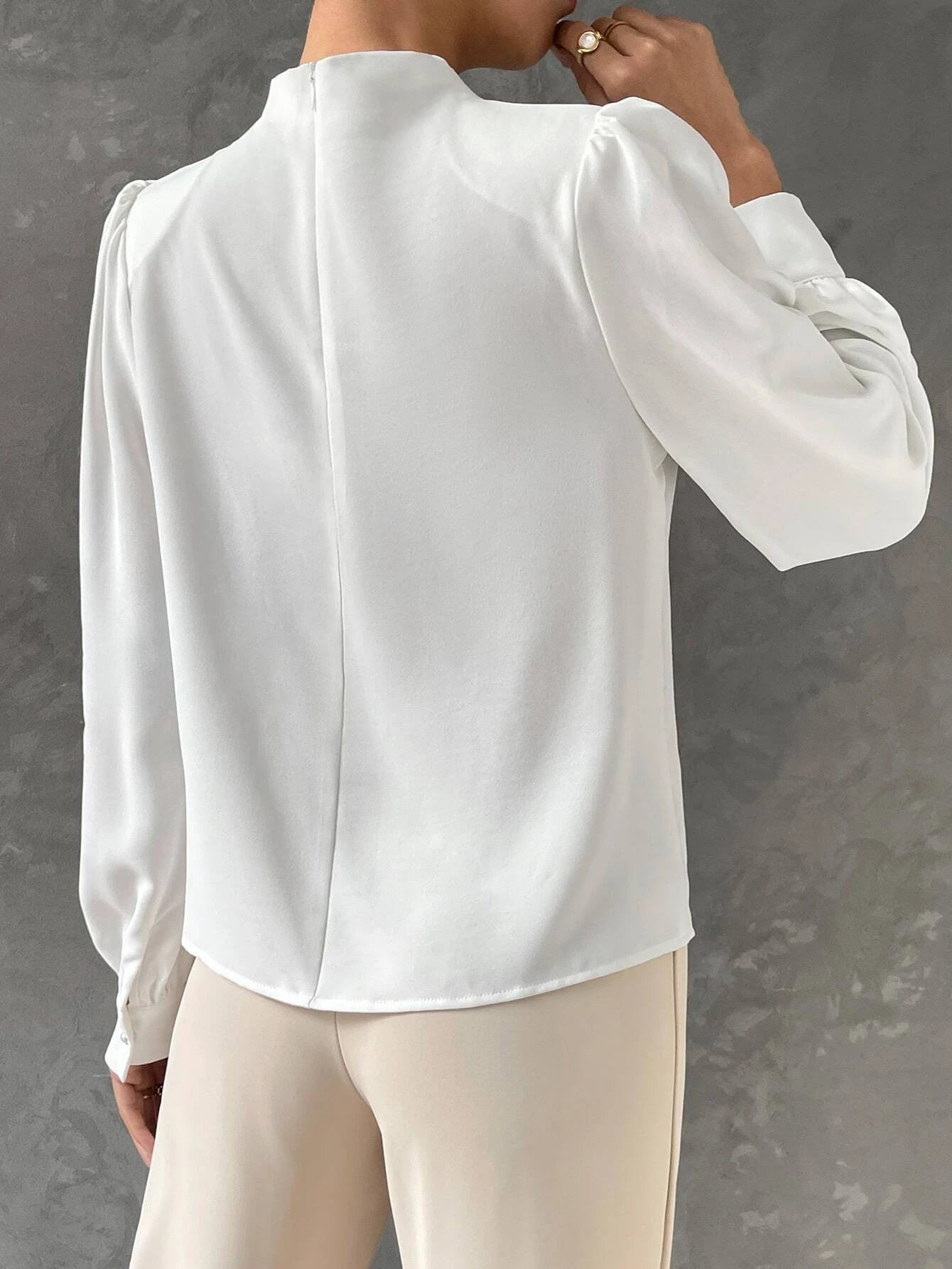 Satin Bishop Sleeve Blouse
