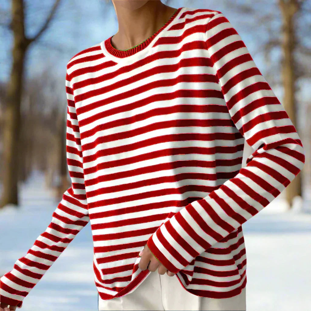 Striped Cotton Long Sleeve T-Shirt