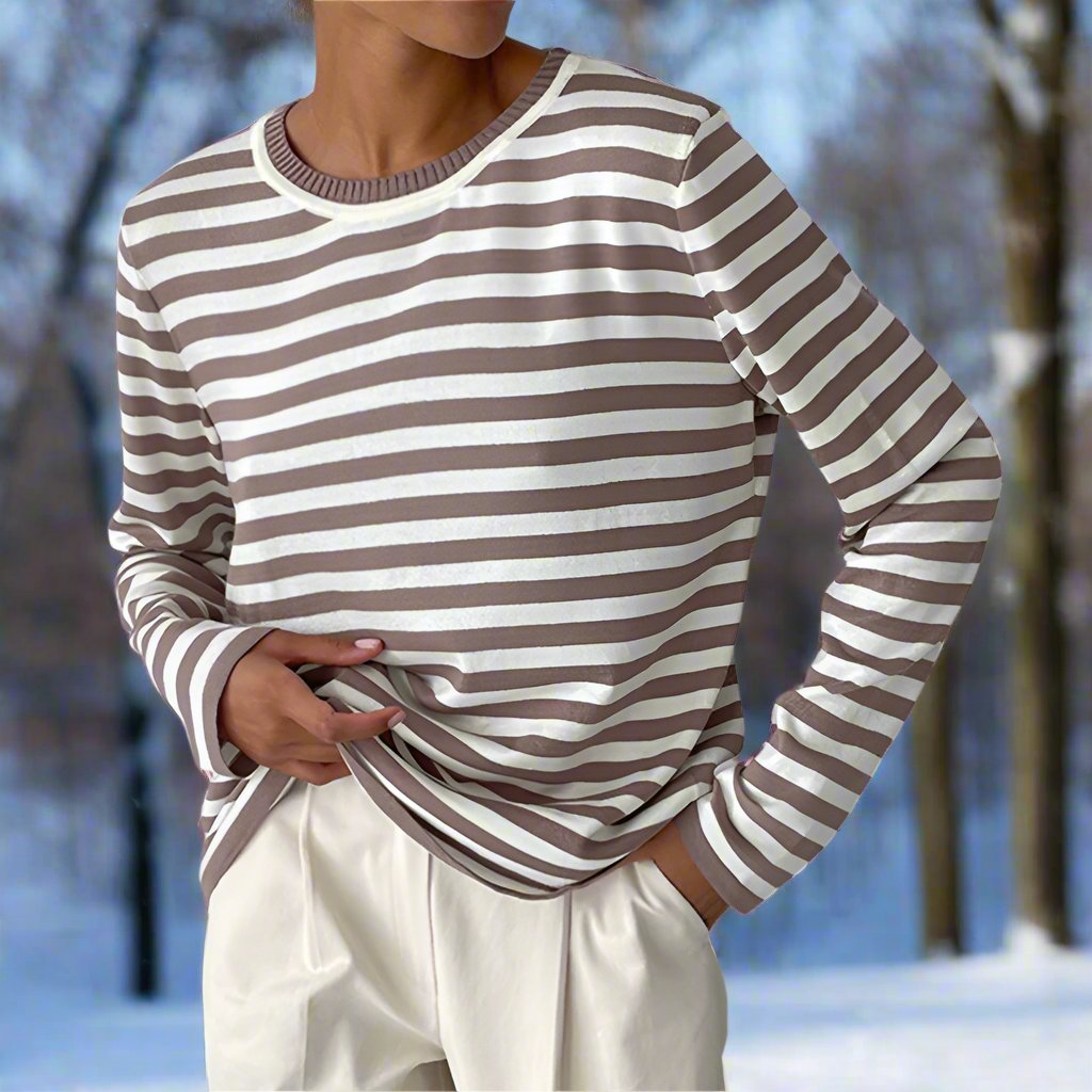 Striped Cotton Long Sleeve T-Shirt