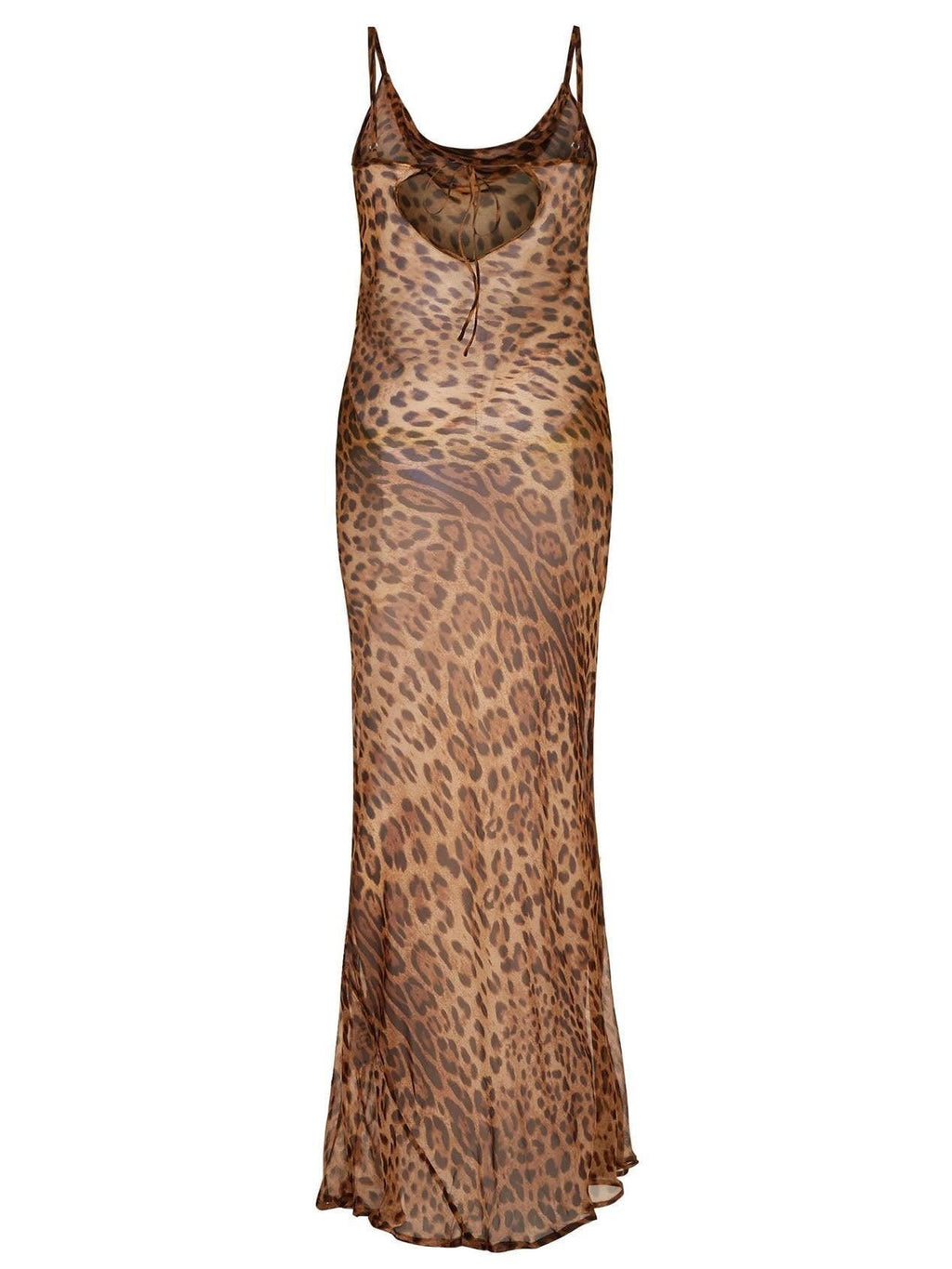 Melany Leopard Print Spaghetti Strap Maxi Dress