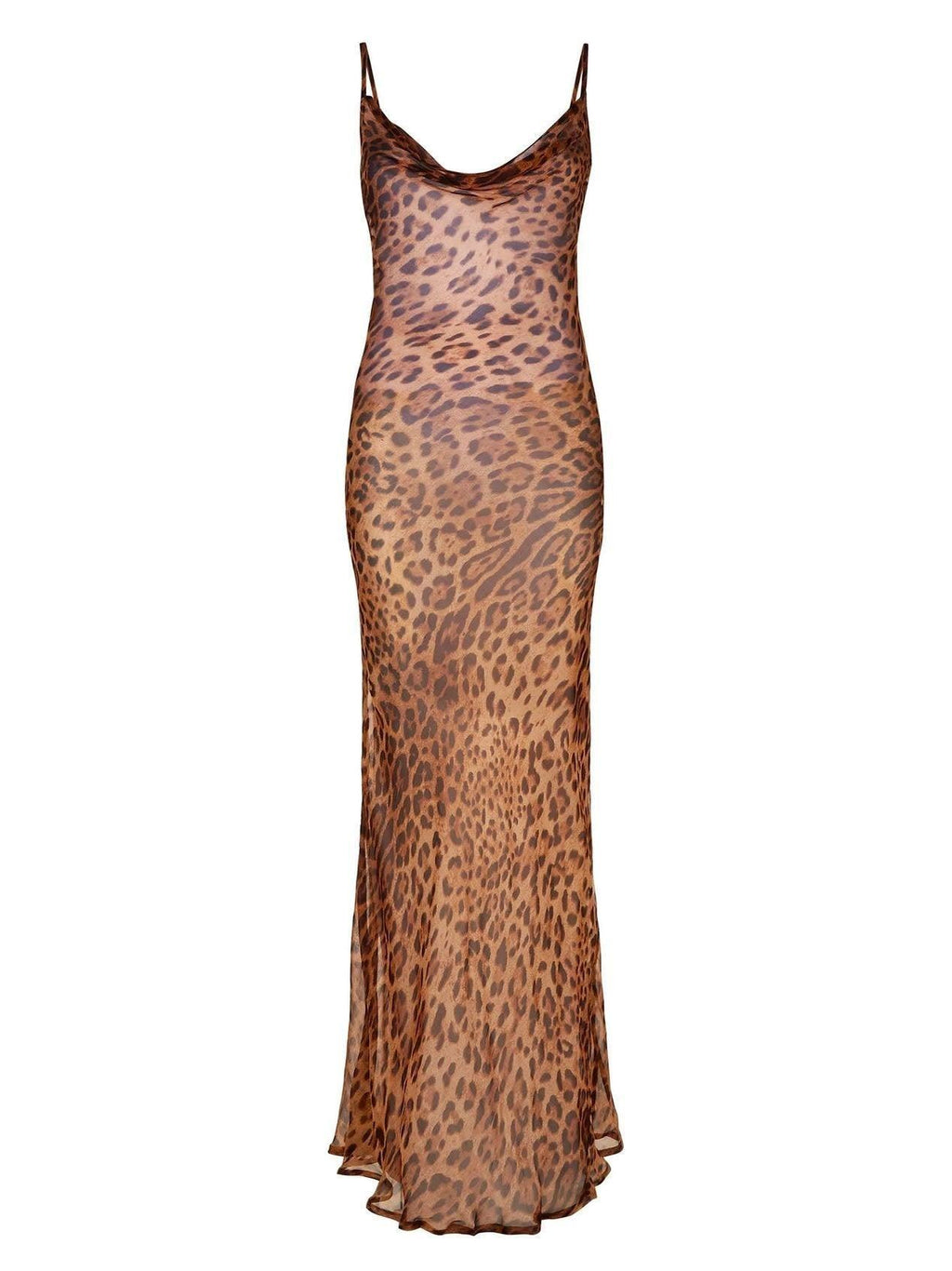 Melany Leopard Print Spaghetti Strap Maxi Dress
