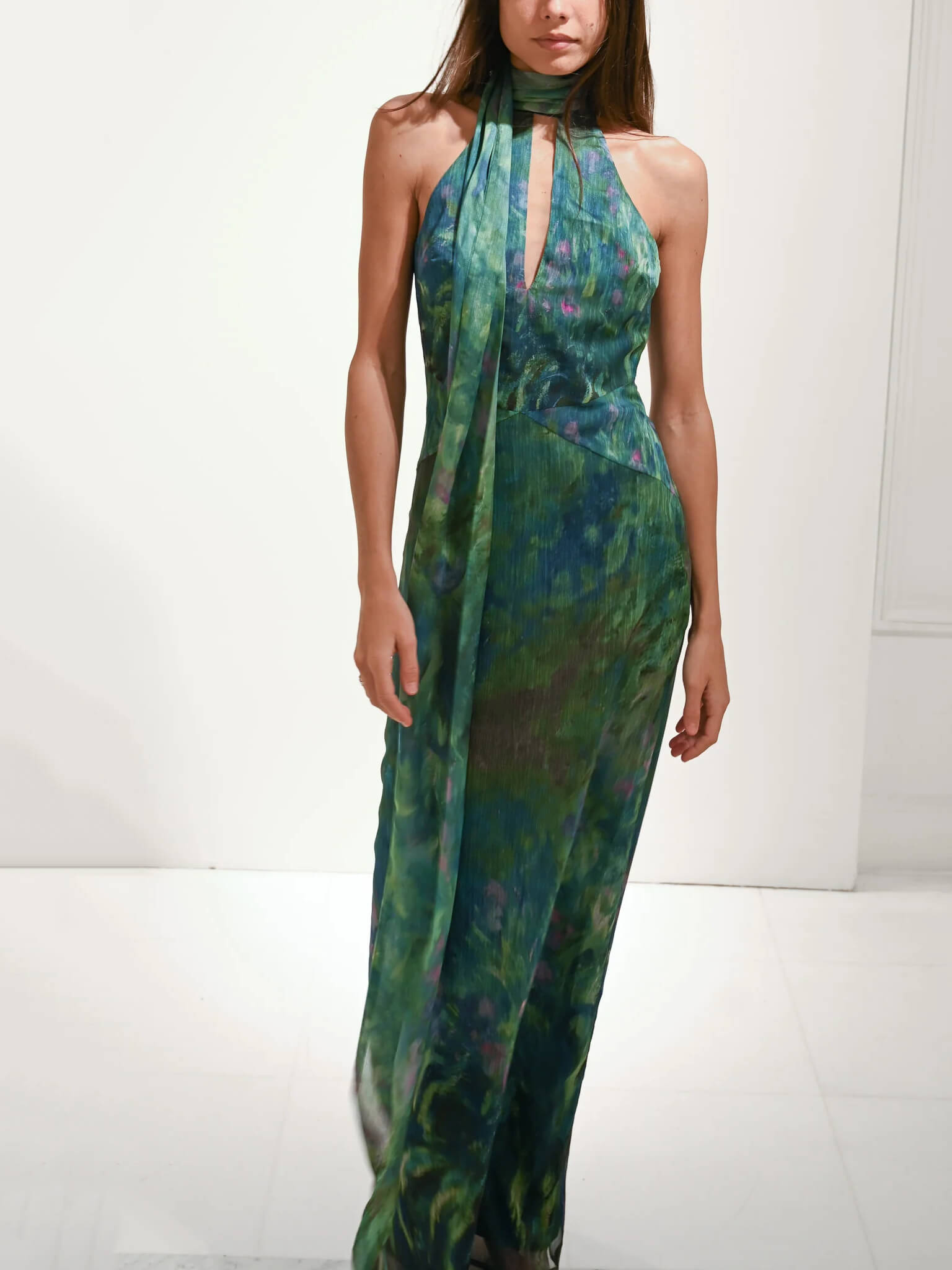 Artful Floral Party Maxi Dress