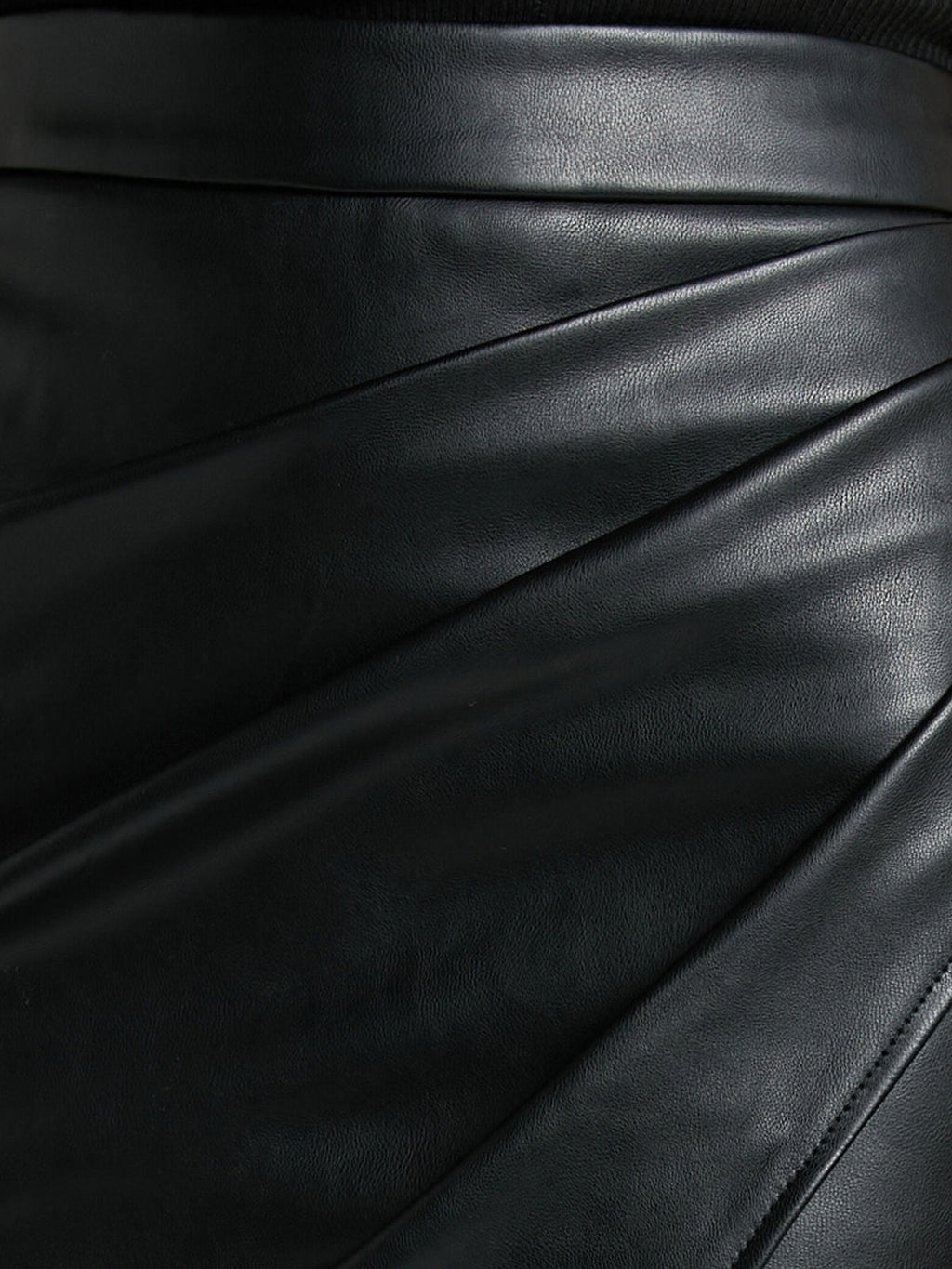 Pleated Faux Leather Skirt