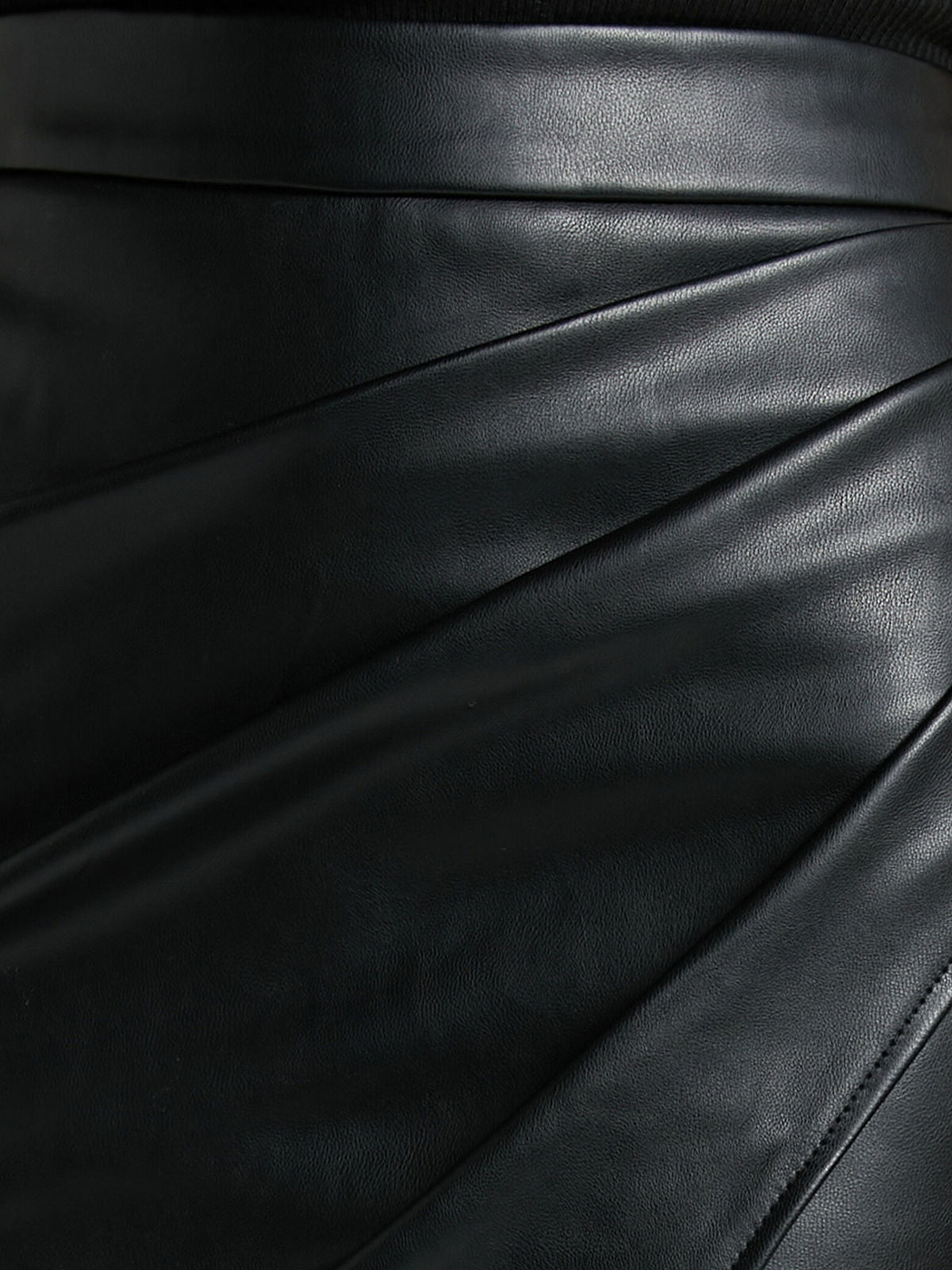 Pleated Faux Leather Skirt
